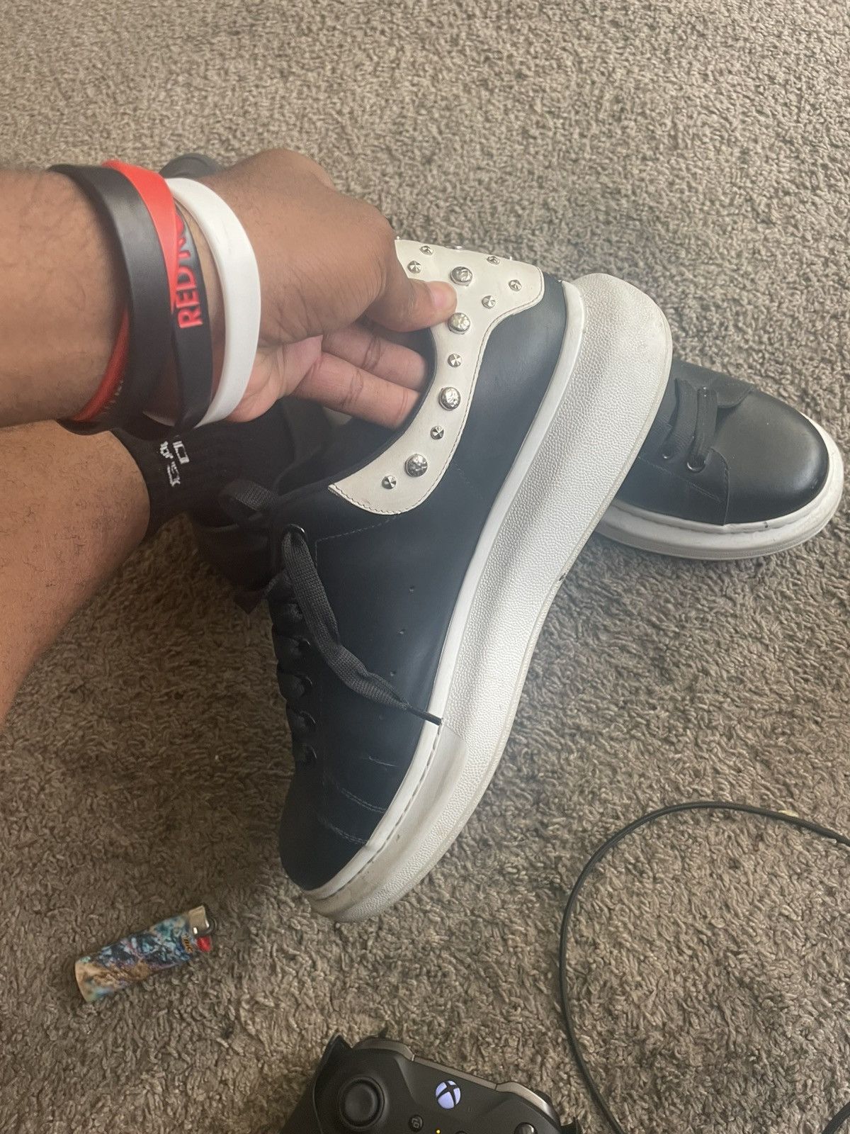 Alexander McQueen Black Studded Alexander McQueen Sneaker Size US 12 / EU 45 - 3 Thumbnail