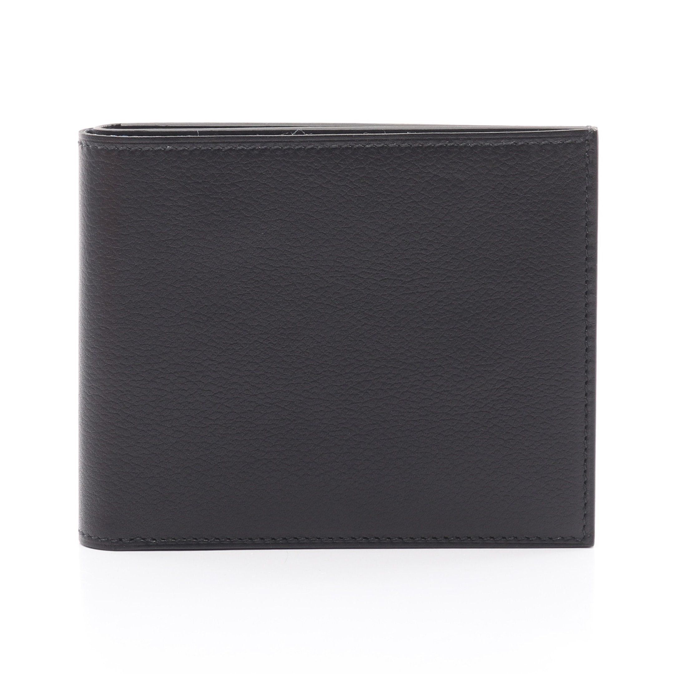 Hermes Citizen Twill Compact Crochet Bi-Fold Wallet Evergrain Black B Stamp