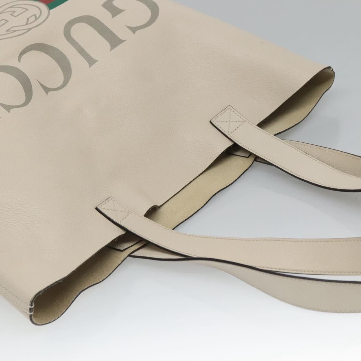 Gucci GUCCI Web Sherry Line Tote Bag Leather Ivory Size ONE SIZE - 6 Thumbnail