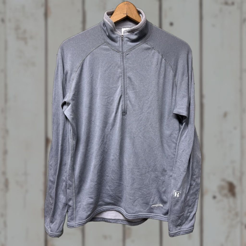 Patagonia VINTAGE Patagonia Men’s L Gray Polyester Blend Base Layer Quarter Zip USA Made Sweater Pullover 1/4 Zip Logo Mock Neck Long Sleeve Fleece Size US L / EU 52-54 / 3 - 1 Thumbnail