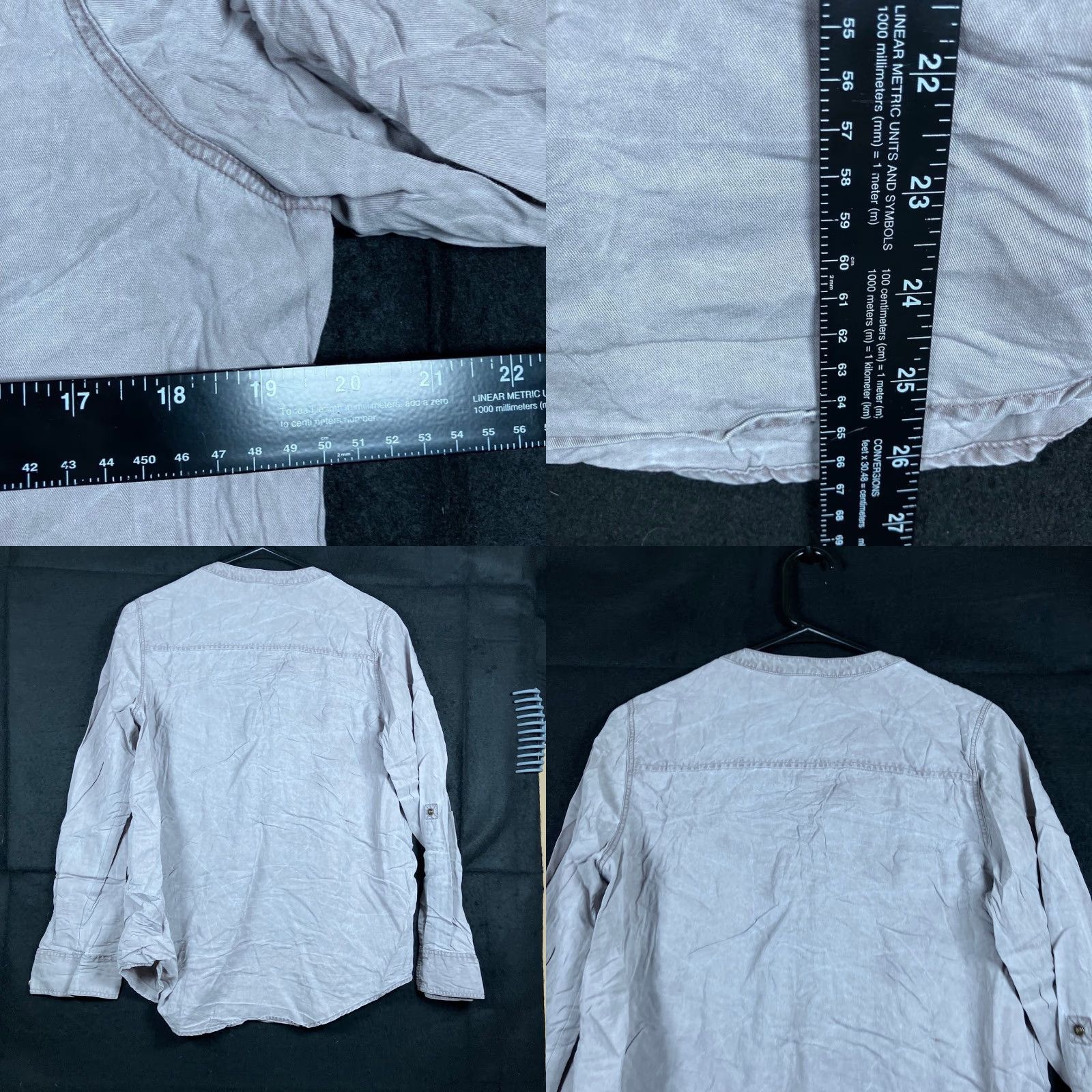 Express Express Shirt Womens Gray Long Sleeve V Neck Tie Up 100% Lyocell M Size M / US 6-8 / IT 42-44 - 8 Thumbnail