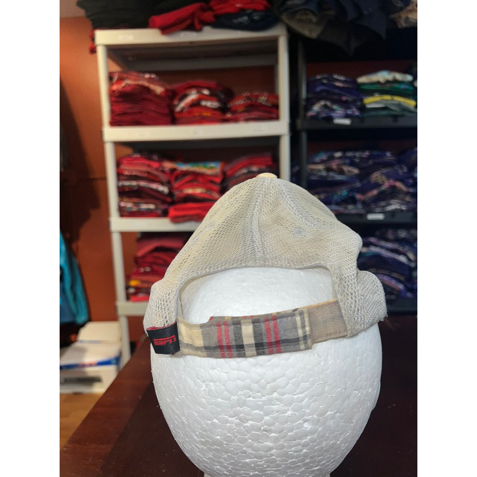 Vintage ESPN Hat Wide World Of Sports Complex Plaid Yellowed Cap Size ONE SIZE - 5 Thumbnail