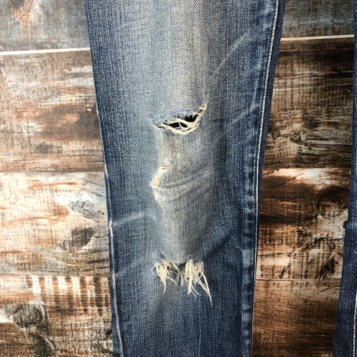 Diesel Diesel italy Black Distressed ripped Denim Pants #A2117 Size 27" / US 4 / IT 40 - 9 Thumbnail