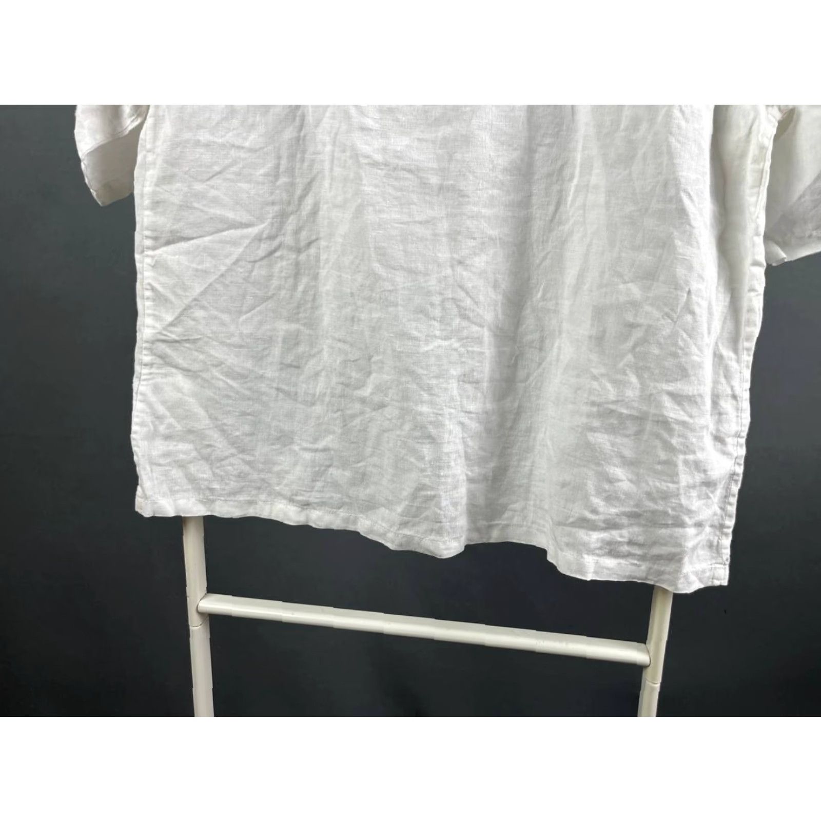 Vintage Toast Blouse Shirt Womens Size 14 White Linen Short Sleeve V-Neck Pullover Semi Sheer Casual Top Size XL / US 12-14 / IT 48-50 - 5 Thumbnail