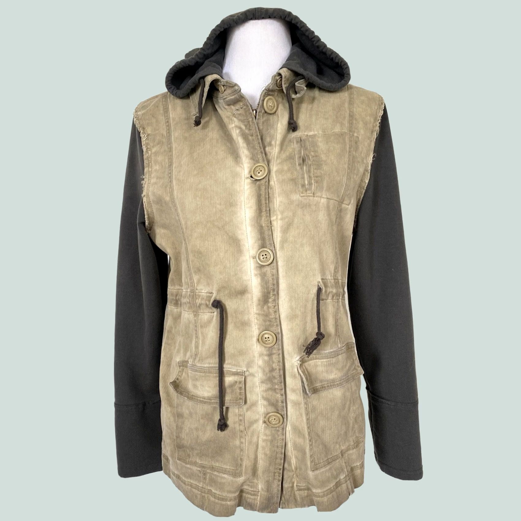 BKE BKE Outerwear Jacket Women’s Utility Hooded Gray Cotton Sz M Size M / US 6-8 / IT 42-44 - 1 Thumbnail