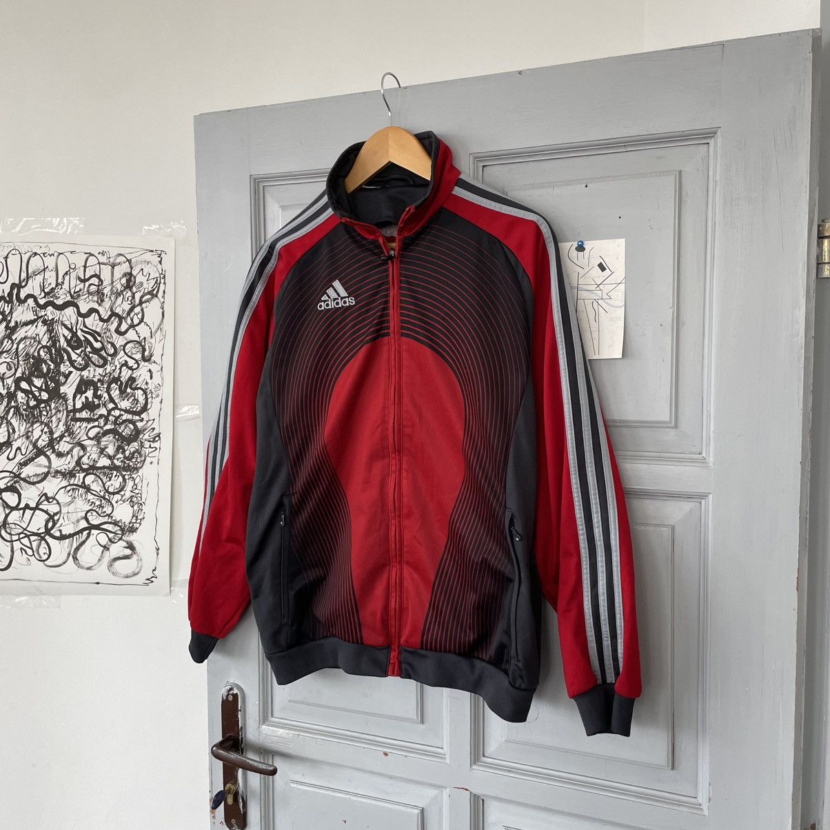 Adidas Vintage 00’s Adidas Red Track Jacket size L y2k Size US L / EU 52-54 / 3 - 3 Thumbnail