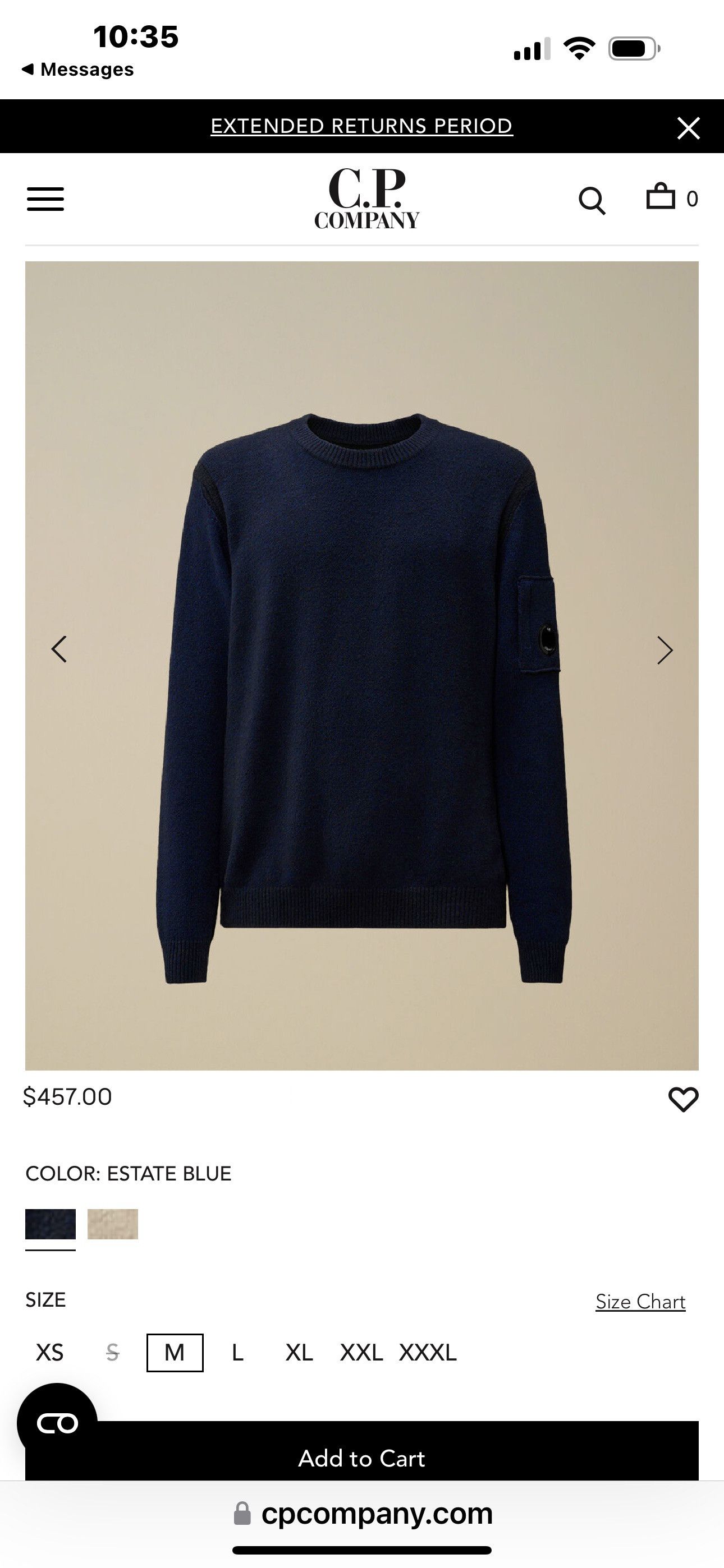 C.P. Company CP Company Fleece Knit Crewneck Lens - Estate Navy Blue Size US M / EU 48-50 / 2 - 3 Thumbnail