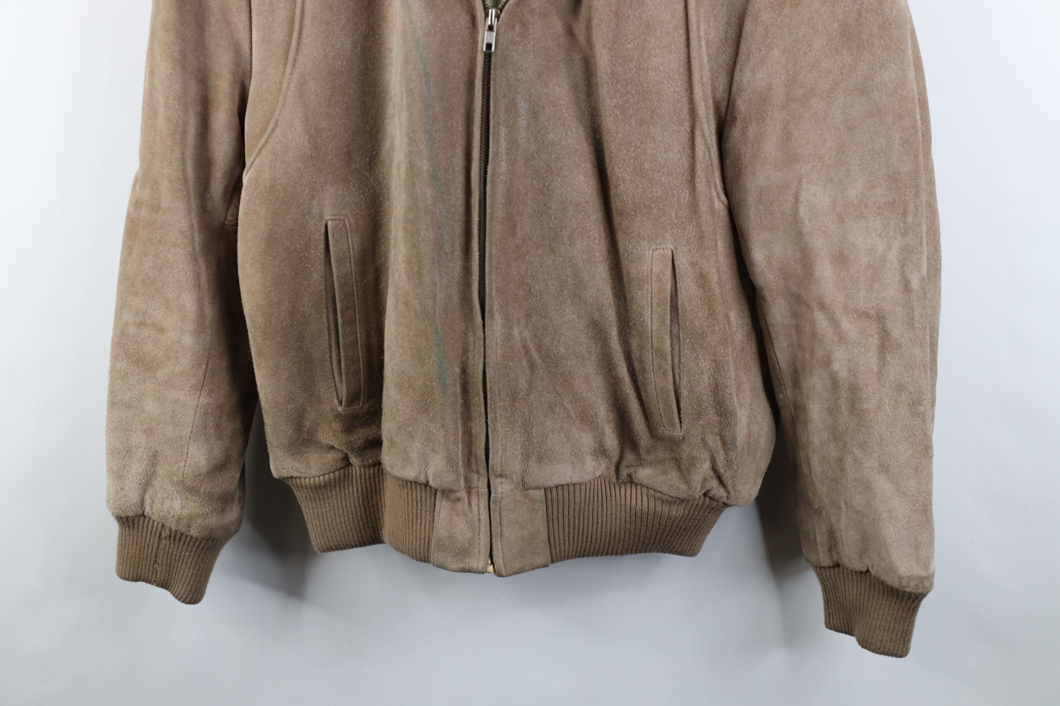 Vintage Vintage 70s Streetwear Suede Leather Cafe Bomber Jacket Size US L / EU 52-54 / 3 - 3 Thumbnail