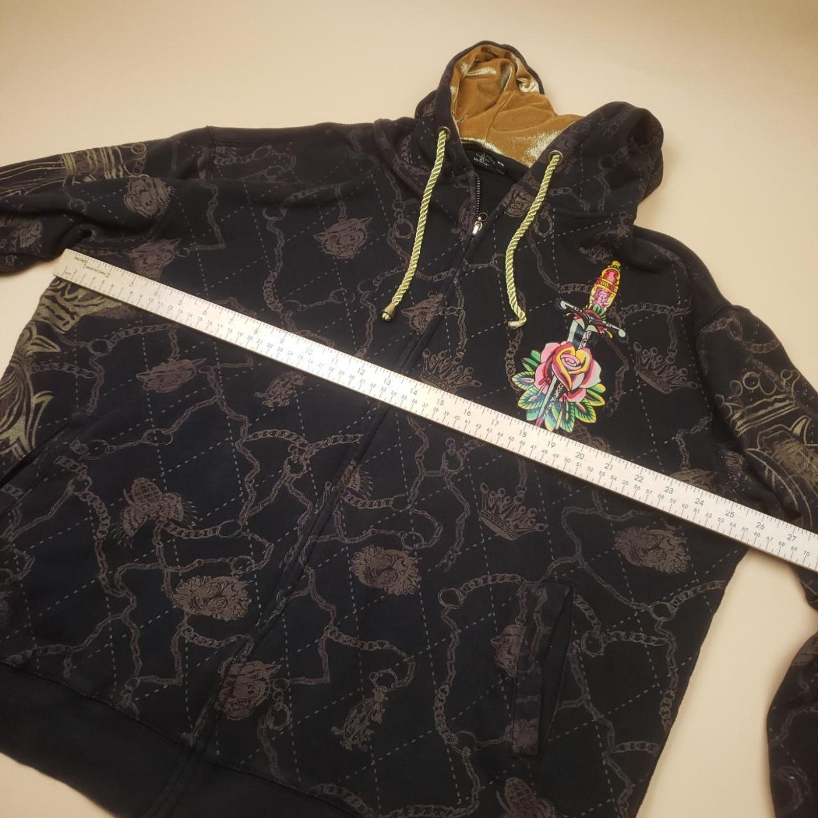 Ed Hardy y2k Christian Audigier Los Angeles Ed Hardy AOP ZipUp Hoodie Size US XXL / EU 58 / 5 - 6 Thumbnail