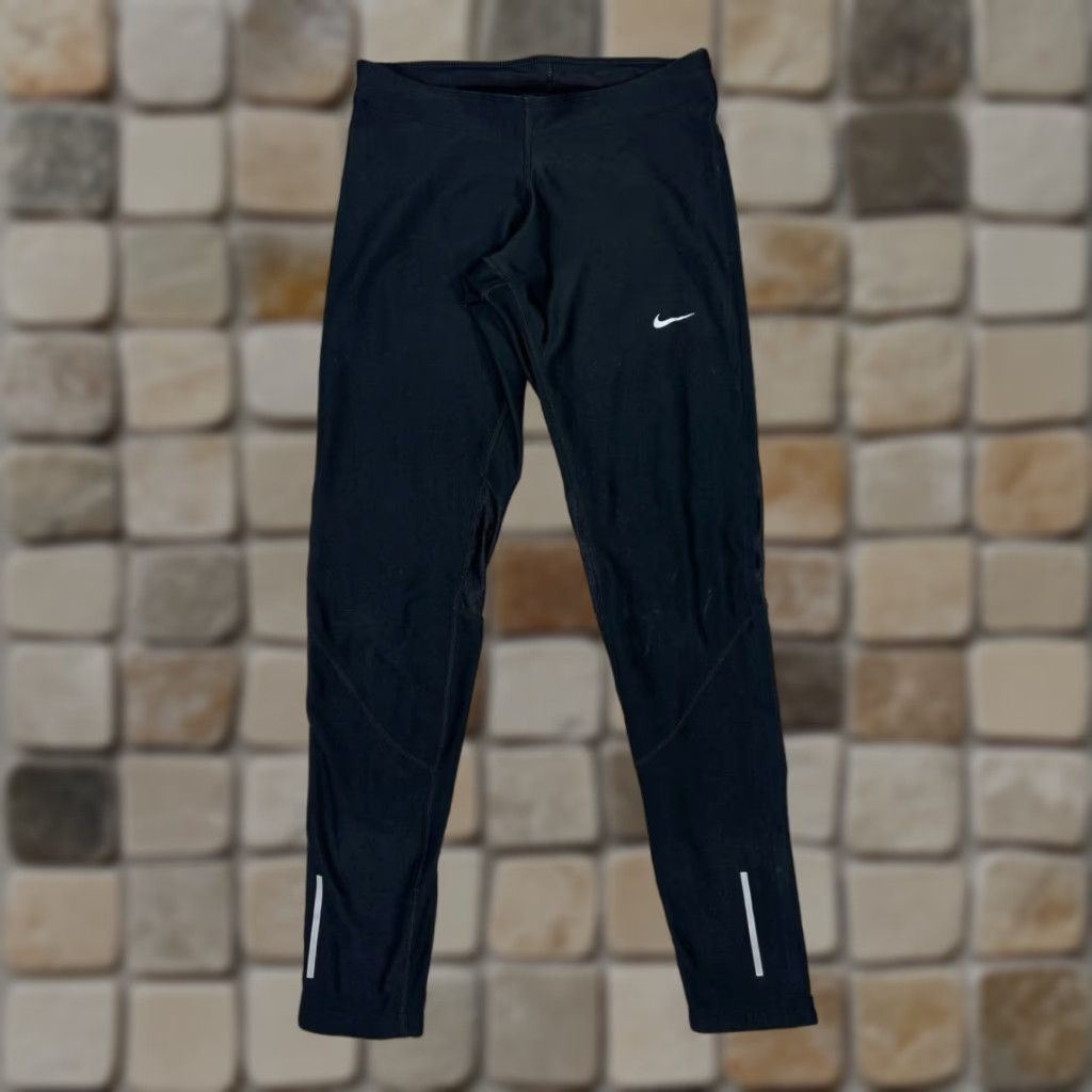 Nike Nike Stay Warm Running Leggings Womens Small Black Stretch Dri Fit Swoosh Logo Size 28" / US 6 / IT 42 - 1 Thumbnail