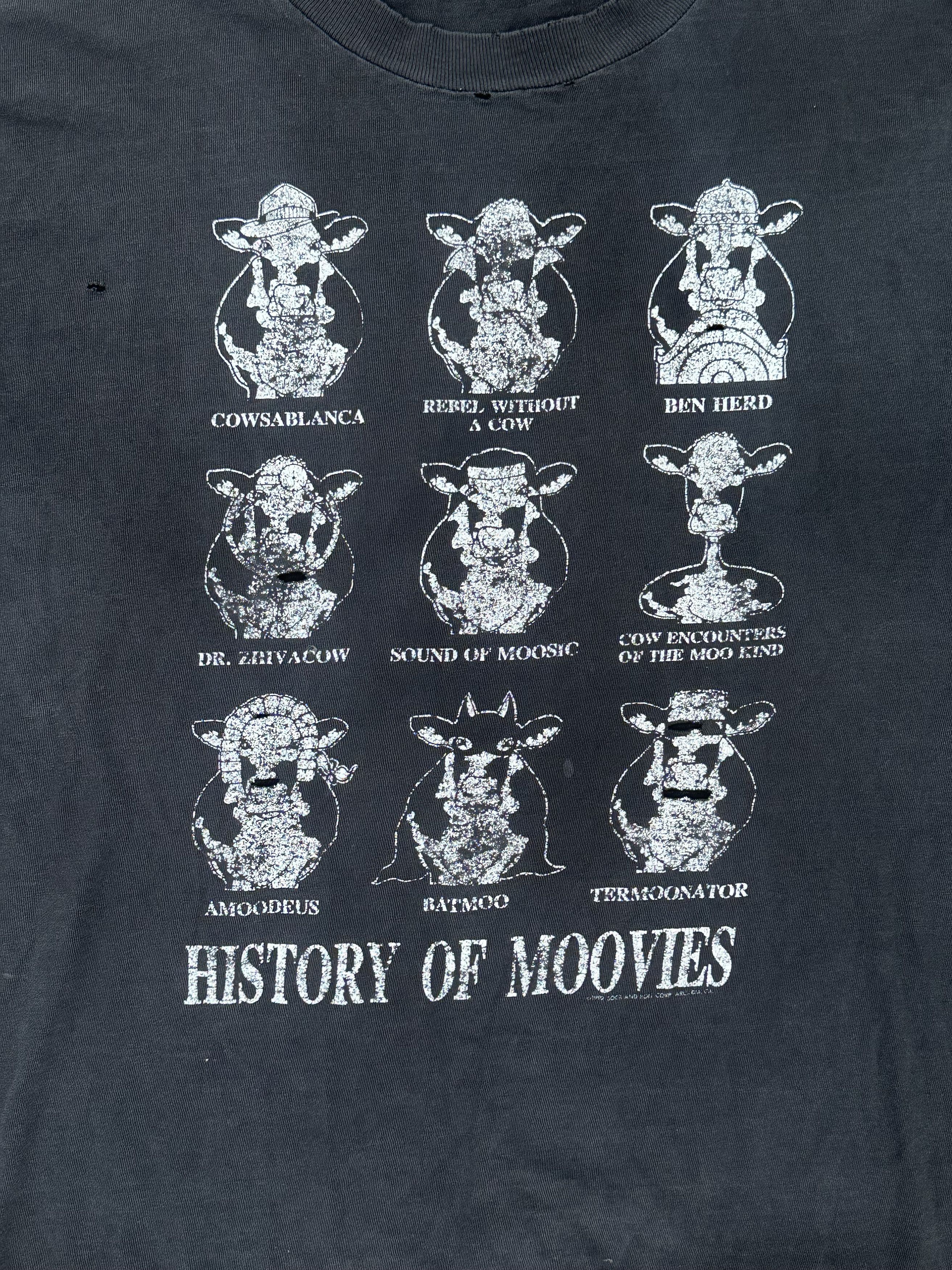 Vintage Vintage Distressed Black T-Shirt x "History of Moovies" Size US L / EU 52-54 / 3 - 2 Thumbnail