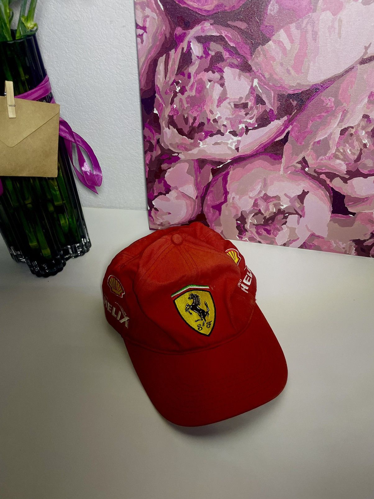 Ferrari × Vintage Vintage Ferrari 00’s Schell Helix Racing Y2K Hat Cap F1 Size ONE SIZE - 2 Thumbnail