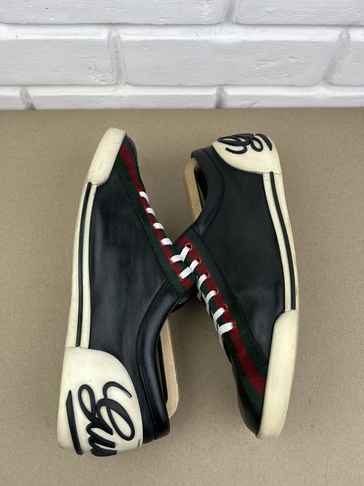 Gucci GUCCI Sneakers Low Top Leather Boulevard Logo Black Men's Size US 8 / EU 41 - 10 Thumbnail