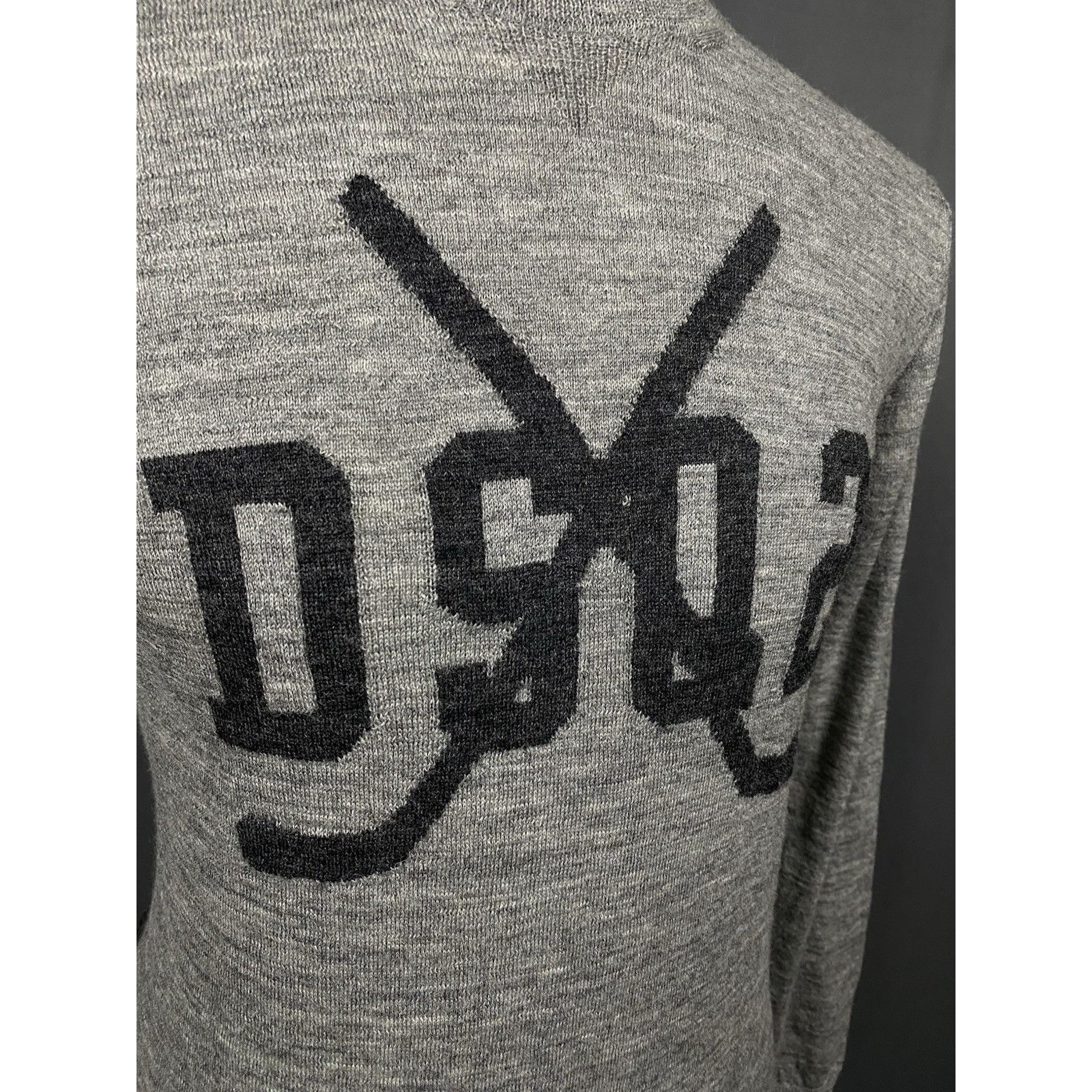 Dsquared2 Dsquared2 Big Logo Men's Gray Crewneck Wool Sweater Size M Size US M / EU 48-50 / 2 - 9 Thumbnail