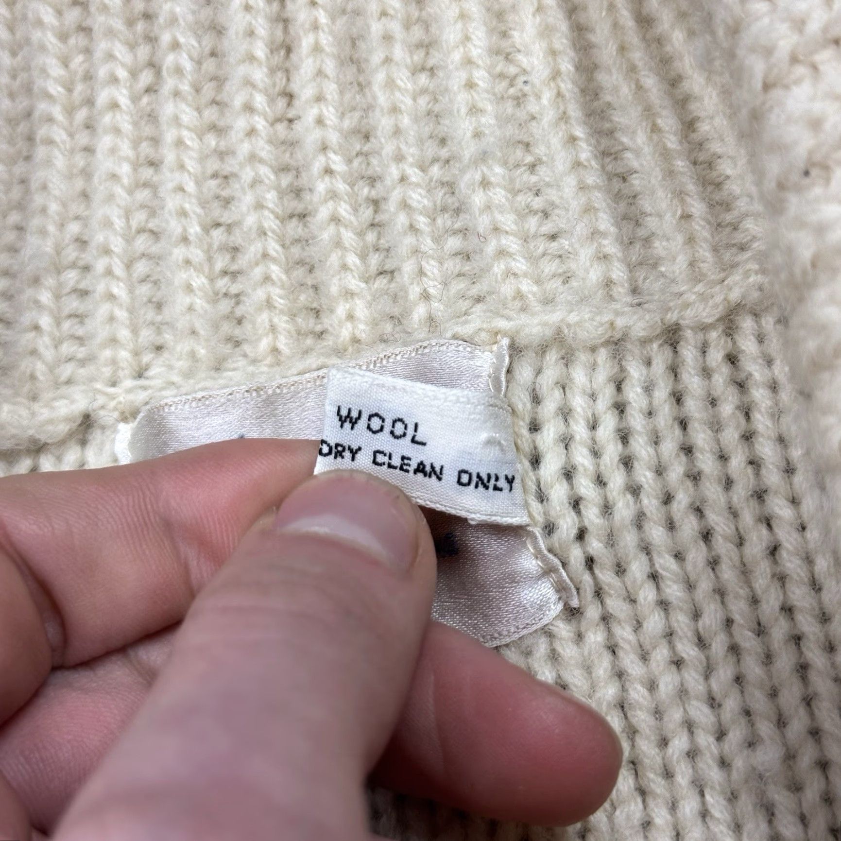 Doublet VINTAGE Astor One Cable Knit Cardigan Sweater Mens Large Ivory Preppy 90s Classic Winter Size US L / EU 52-54 / 3 - 4 Thumbnail