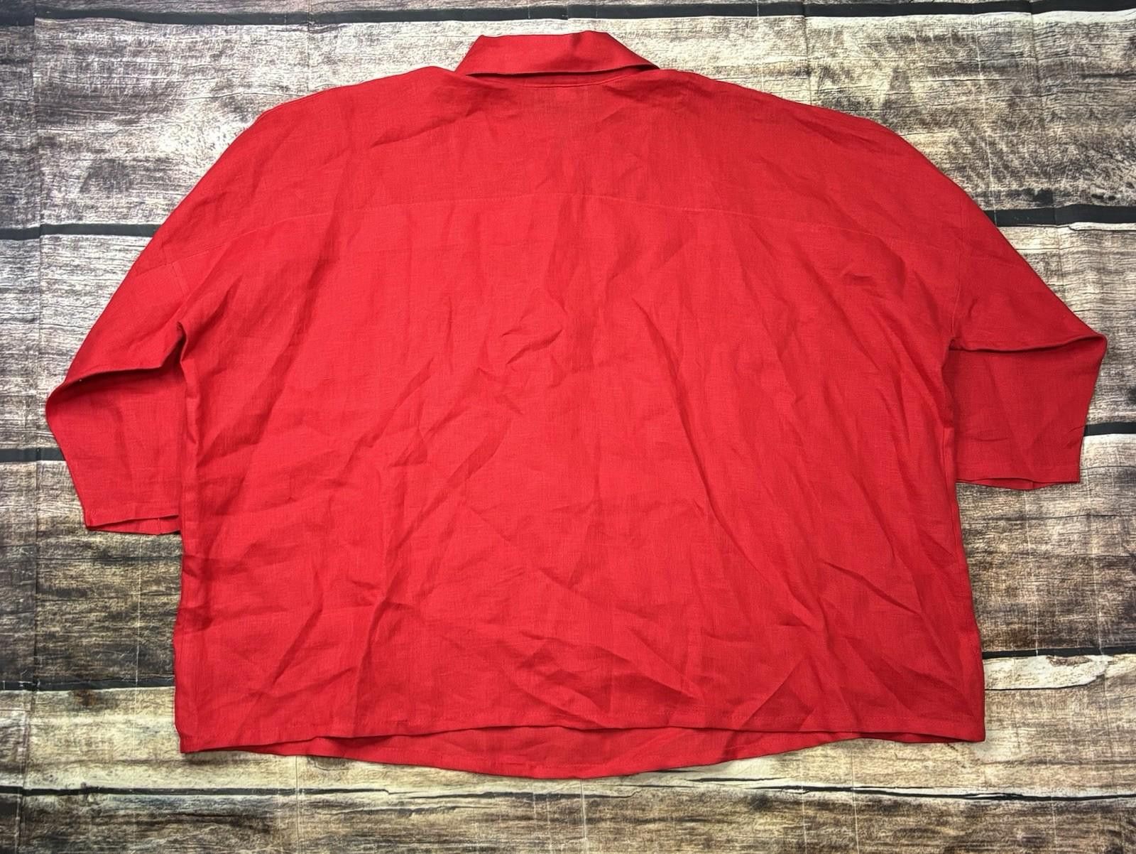 Other Louis Pimon for La Libellule Top Womens 3XL Linen Polo VTG Size 3XL / US 20-22 - 3 Thumbnail