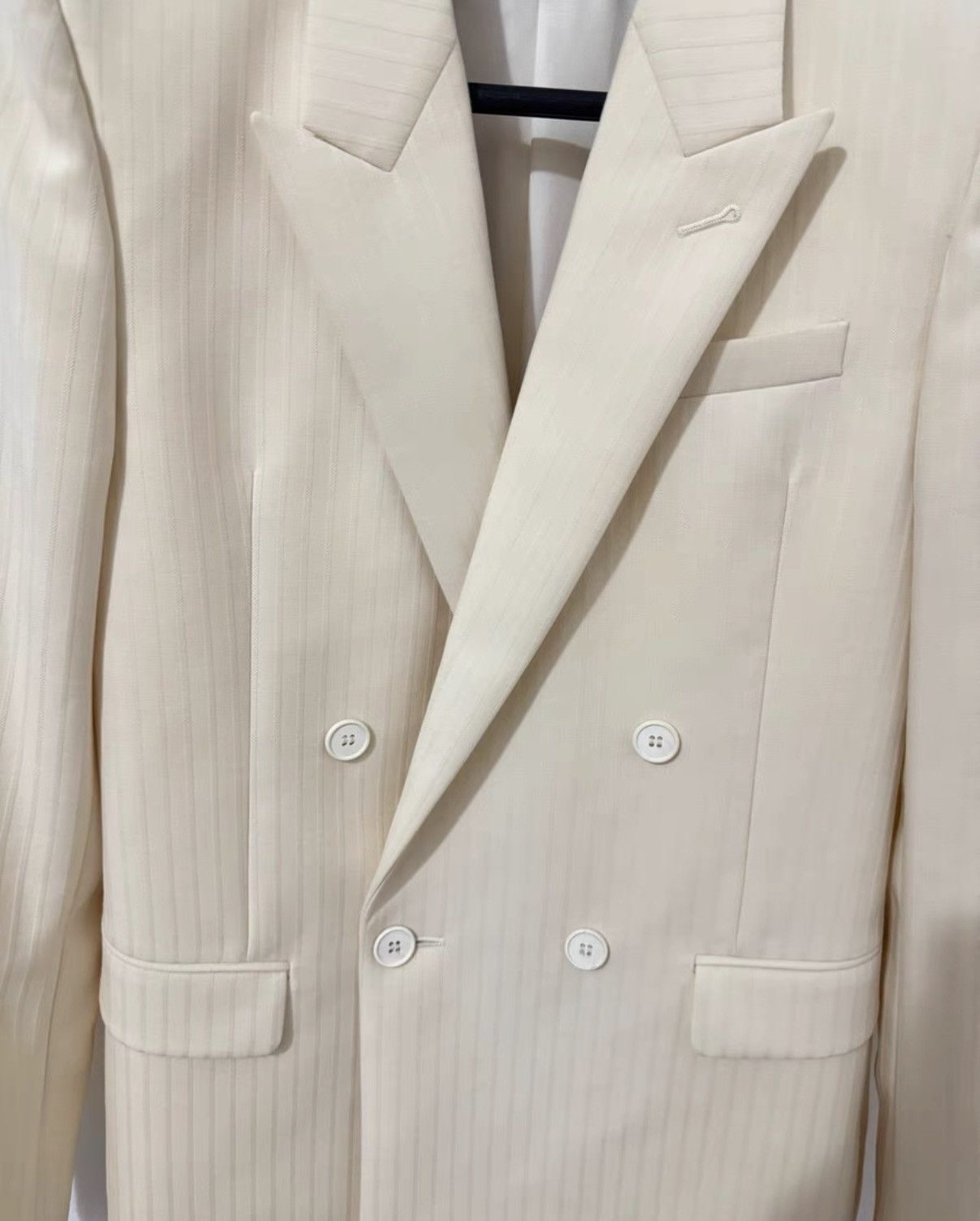 Saint Laurent Paris SLP 20SS Runway Double-Breasted Peak Lapel Striped Blazer Size US S / EU 44-46 / 1 - 3 Thumbnail