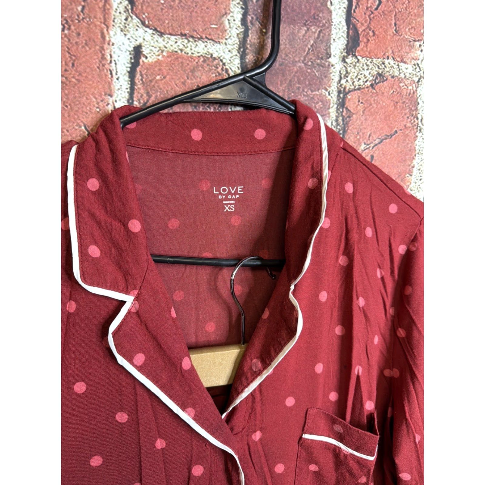 Gap VINTAGE not applicable; but we start with most relevant: Gap Lounge Set Women XS Red Love Polka Dot Pajama Pant & Shirt Set Size XS / US 0-2 / IT 36-38 - 2 Thumbnail