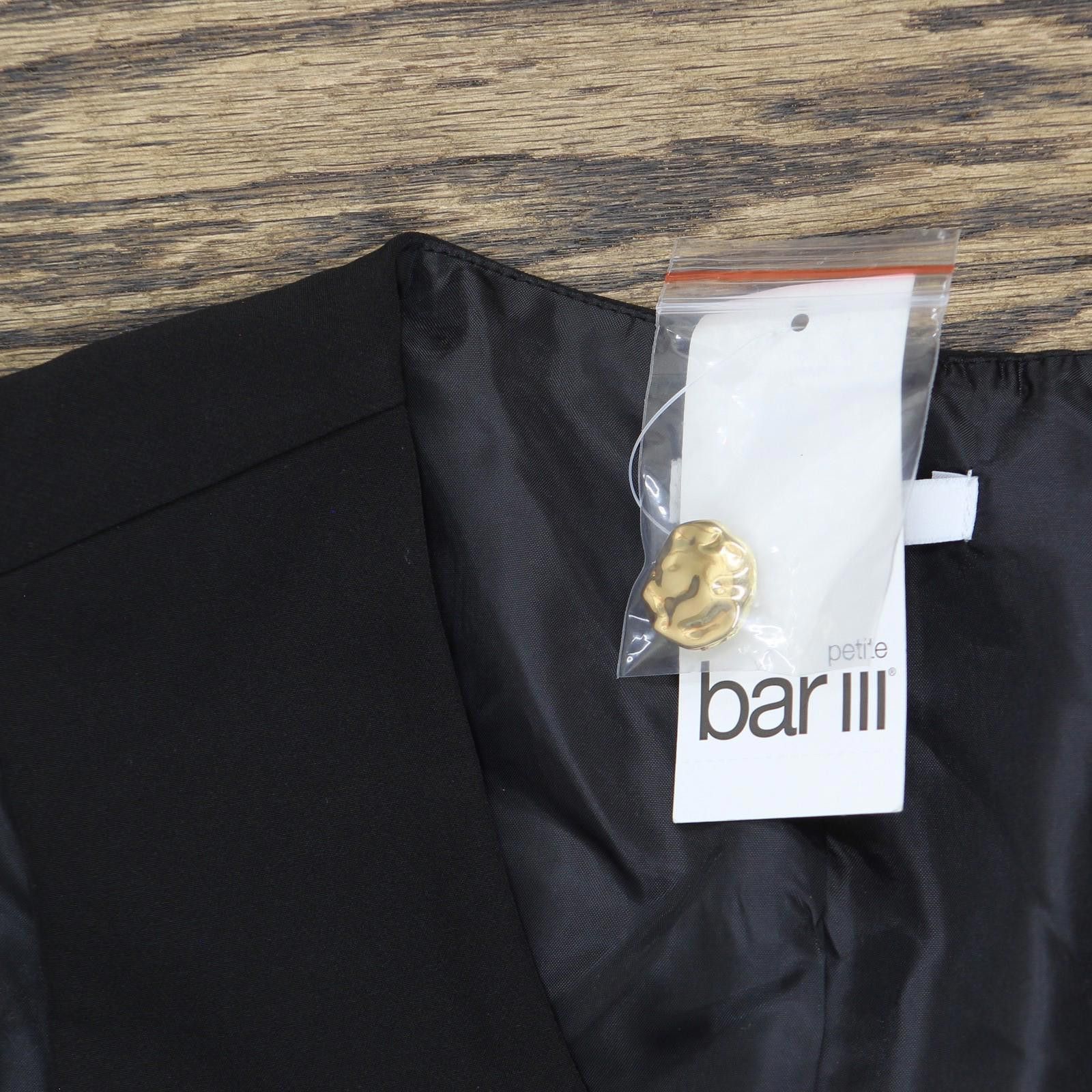 Bar III Nwt Bar Iii Button-front Cropped Vest 100207006pt Black Pm Size M / US 6-8 / IT 42-44 - 3 Thumbnail