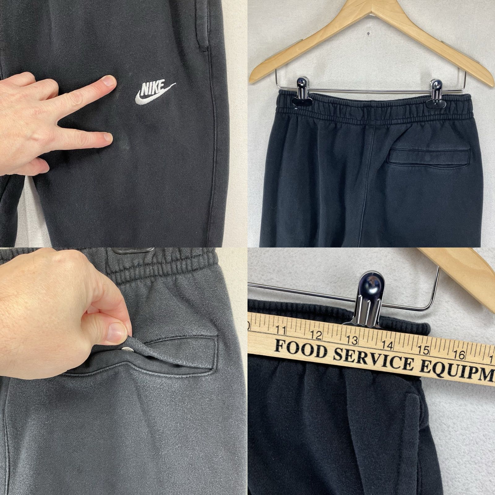 Nike Nike Swoosh Athletic Club Jogger Fleece Pants Black Mens S Regular 30in 26in Tapered Pockets 90s Retro Sports Size US 29 - 9 Thumbnail