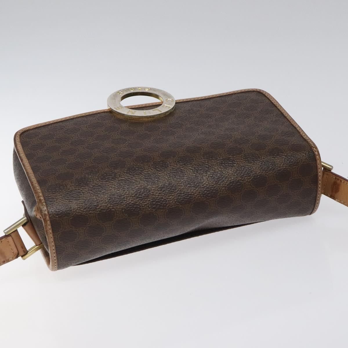 Celine CELINE Macadam Canvas Circle Shoulder Bag Pvc Leather Brown Size ONE SIZE - 6 Thumbnail