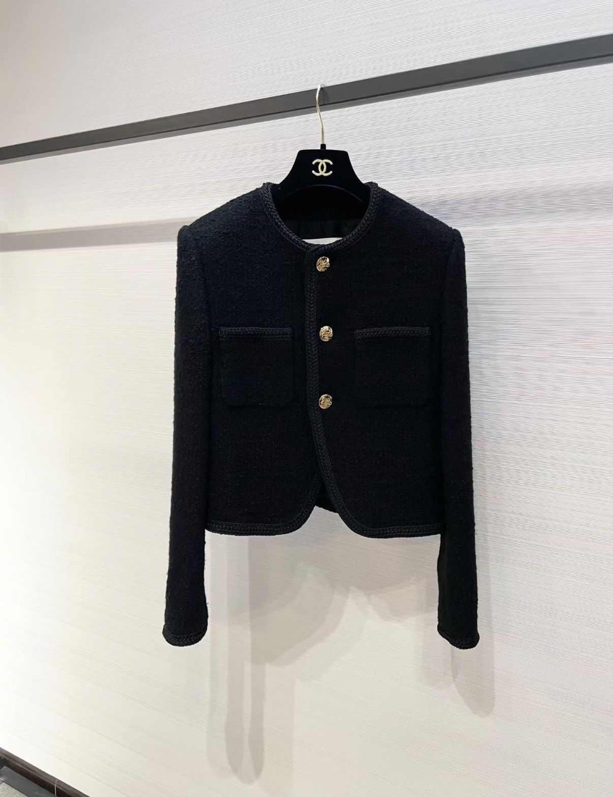 Celine Celine Classic Black Wool Cropped Jacket J33 Size XS / US 0-2 / IT 36-38 - 1 Thumbnail