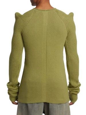 Rick Owens o1y0325 Cashmere Blend Crewneck Sweater in Green Size US M / EU 48-50 / 2 - 3 Thumbnail