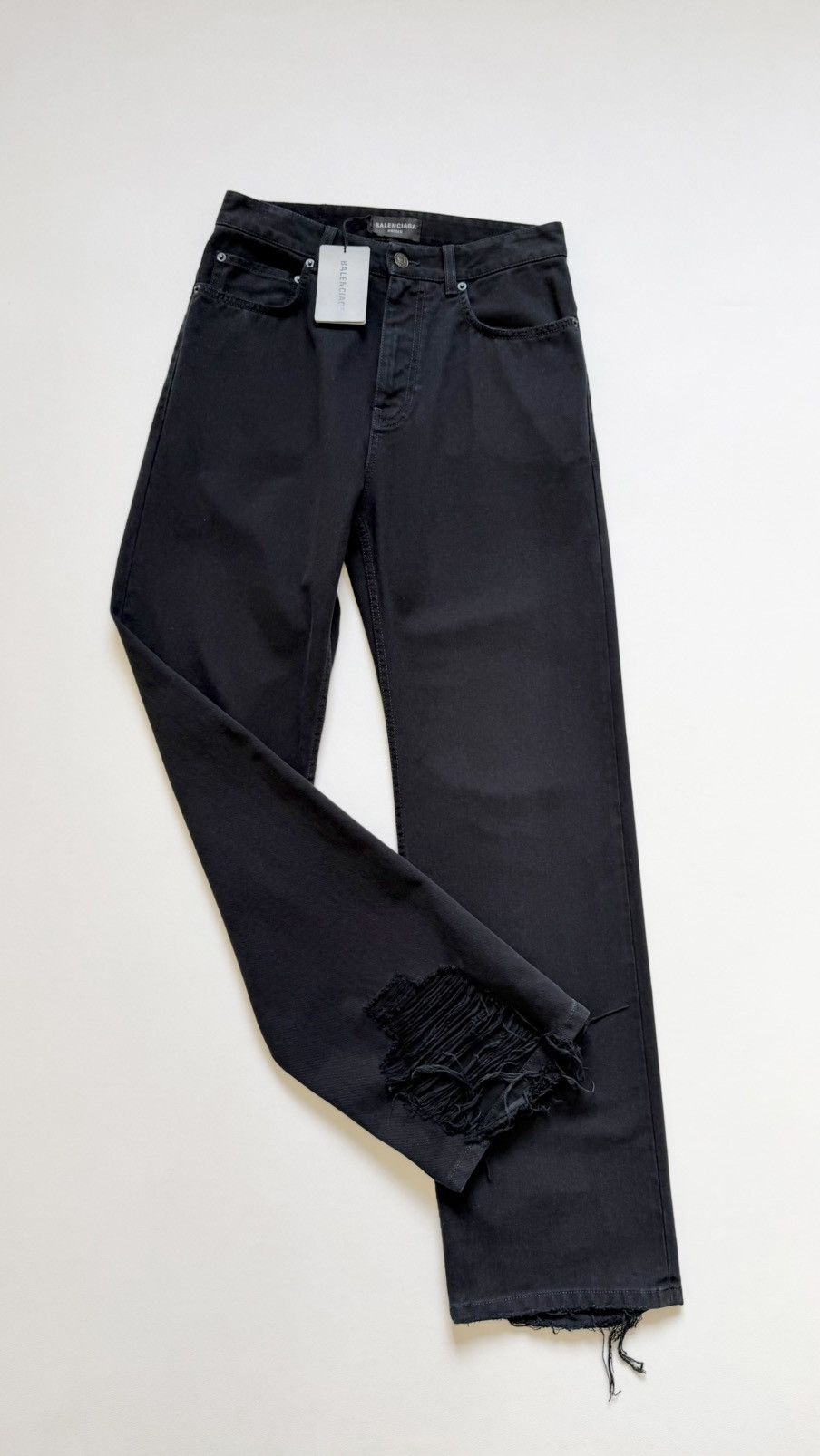 Balenciaga ‘Heel Bite’ Soft Black Left Hand Denim Jeans Size US 30 / EU 46 - 25 Thumbnail