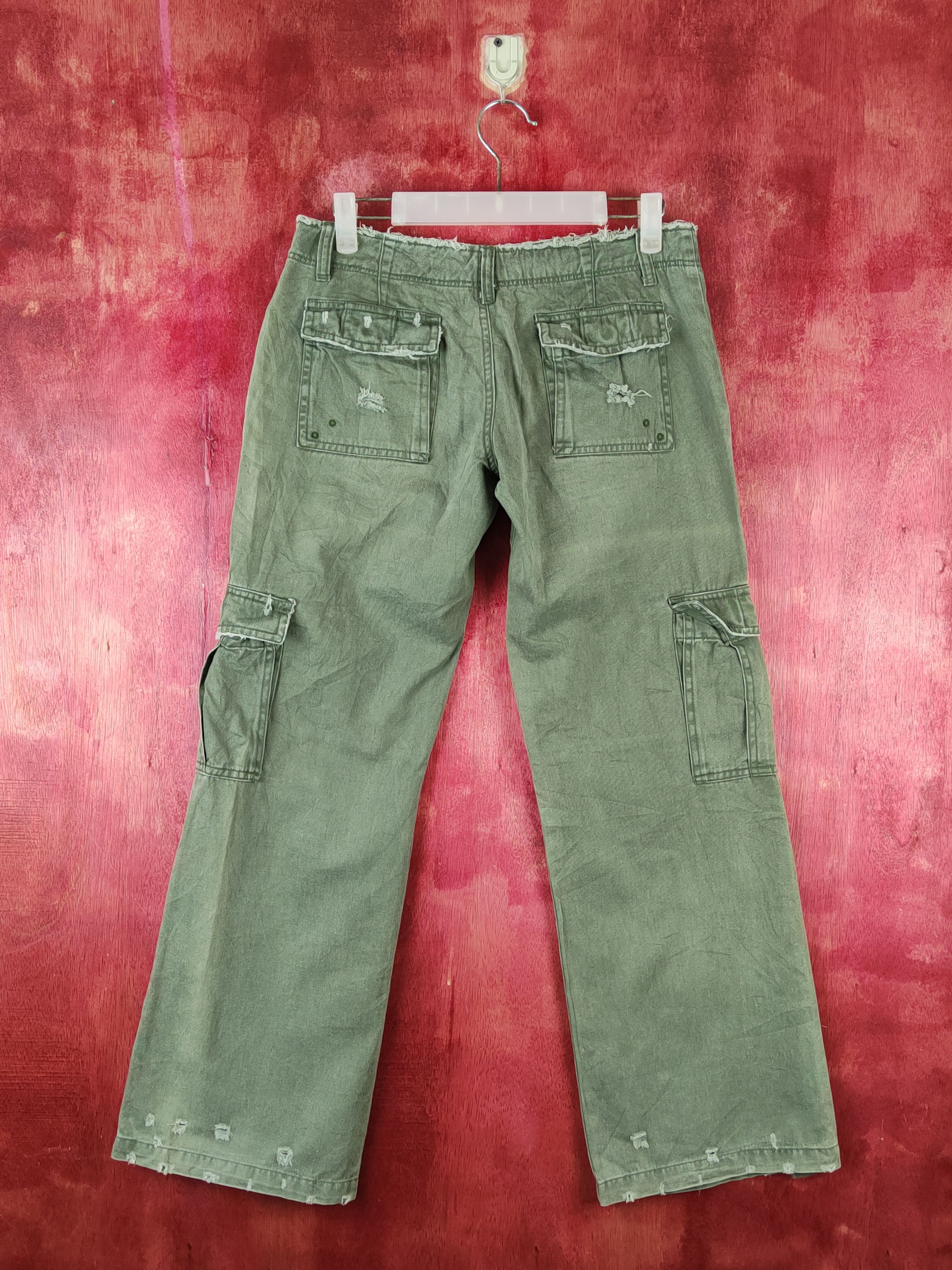 Japanese Brand Sally's Green Multipocket Tactical Cargo Pants #S2396 Size 28" / US 6 / IT 42 - 7 Thumbnail