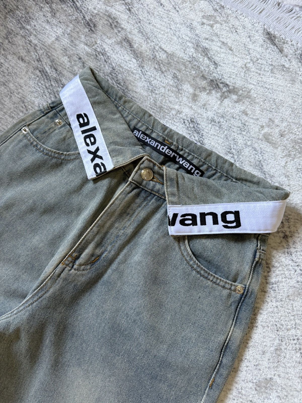 Alexander Wang Alexander Wang Trompe L’oeil Collar Waist Baggy Loose Jeans Size US 27 - 3 Thumbnail