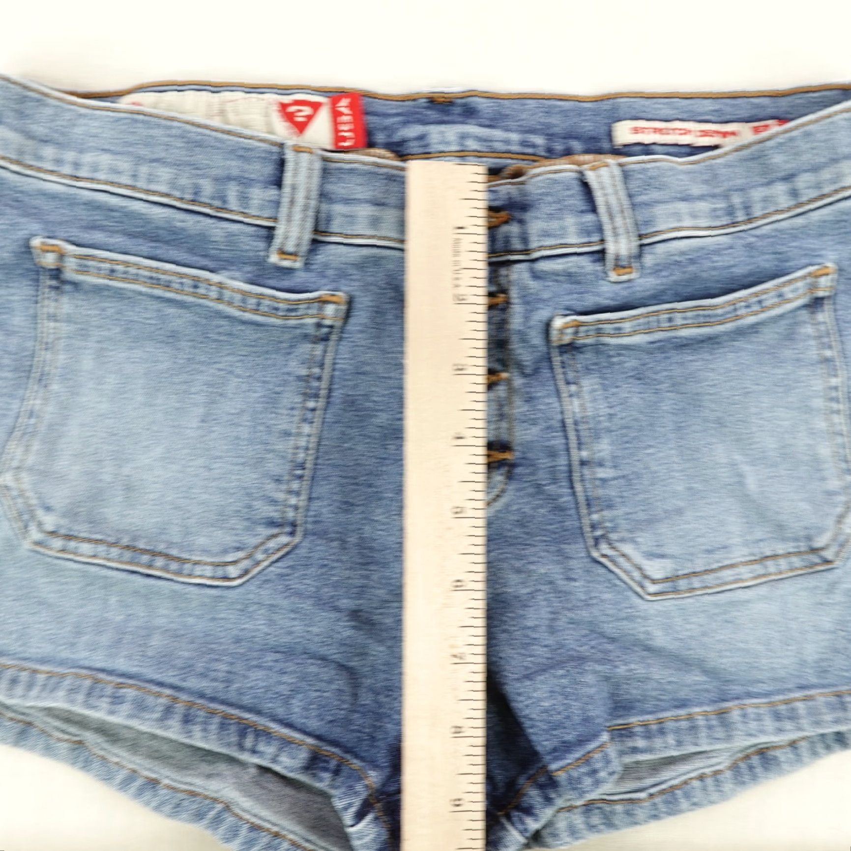 Guess VINTAGE Guess Denim Shorts Womens 30 Blue Cotton Spandex Casual Retro 90s Ladies Size 29" - 7 Thumbnail