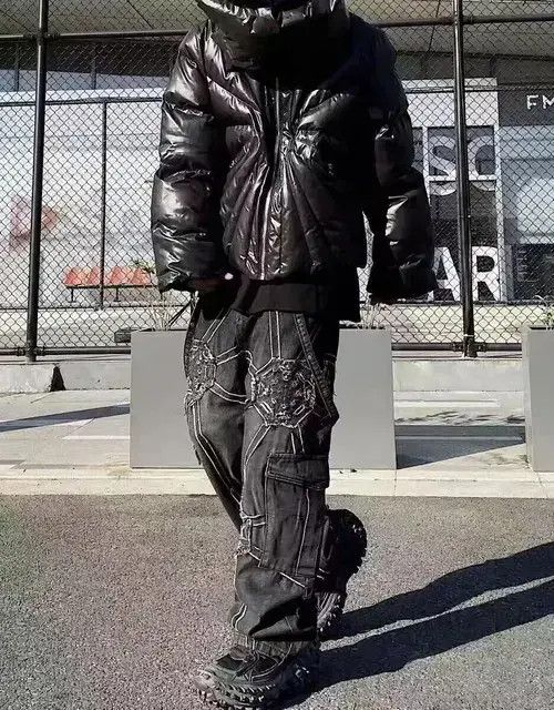 Japanese Brand VIBE Black heavyweight street hip hop bootcut jeans Size US 34 / EU 50 - 3 Thumbnail
