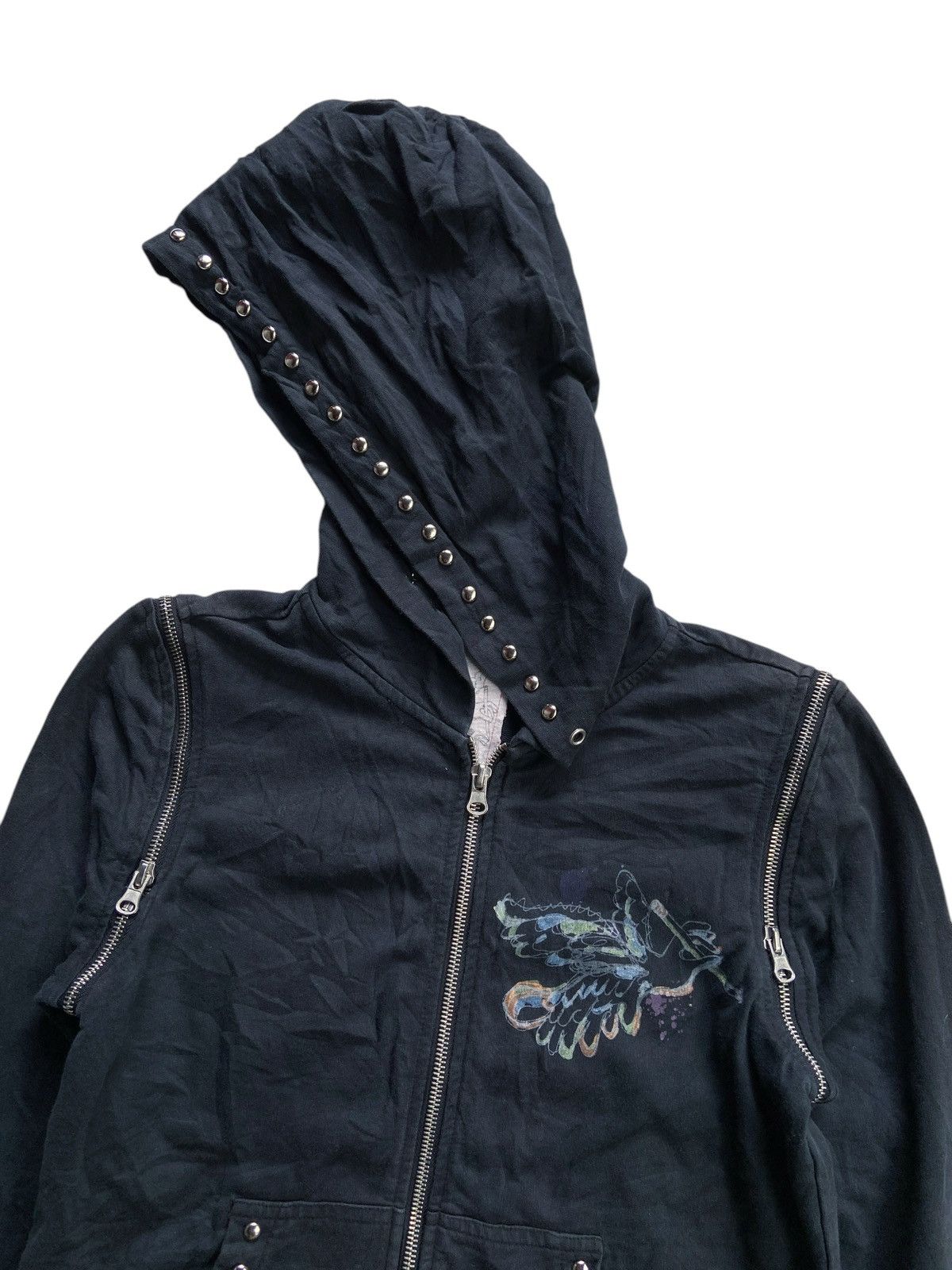 Japanese Brand LEVI'S MULTI ZIPPER PUNK SUN FADED STYLE ZIP HOOODIE Size US S / EU 44-46 / 1 - 8 Thumbnail