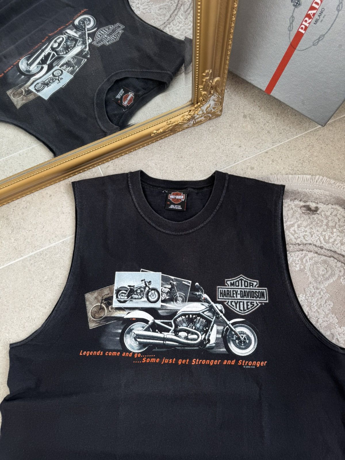 Harley Davidson Vintage 2002 Harley Davidson Sleeveless T-Shirt - Weder Moto Size US XL / EU 56 / 4 - 3 Thumbnail