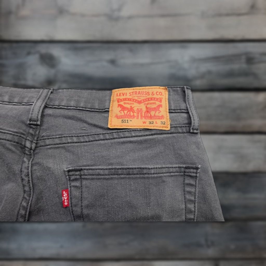 Levi's Levi's 511 Slim Fit Jeans Mens 32x32 Gray Charcoal Wash Denim Stretch Pants Size US 32 / EU 48 - 1 Thumbnail