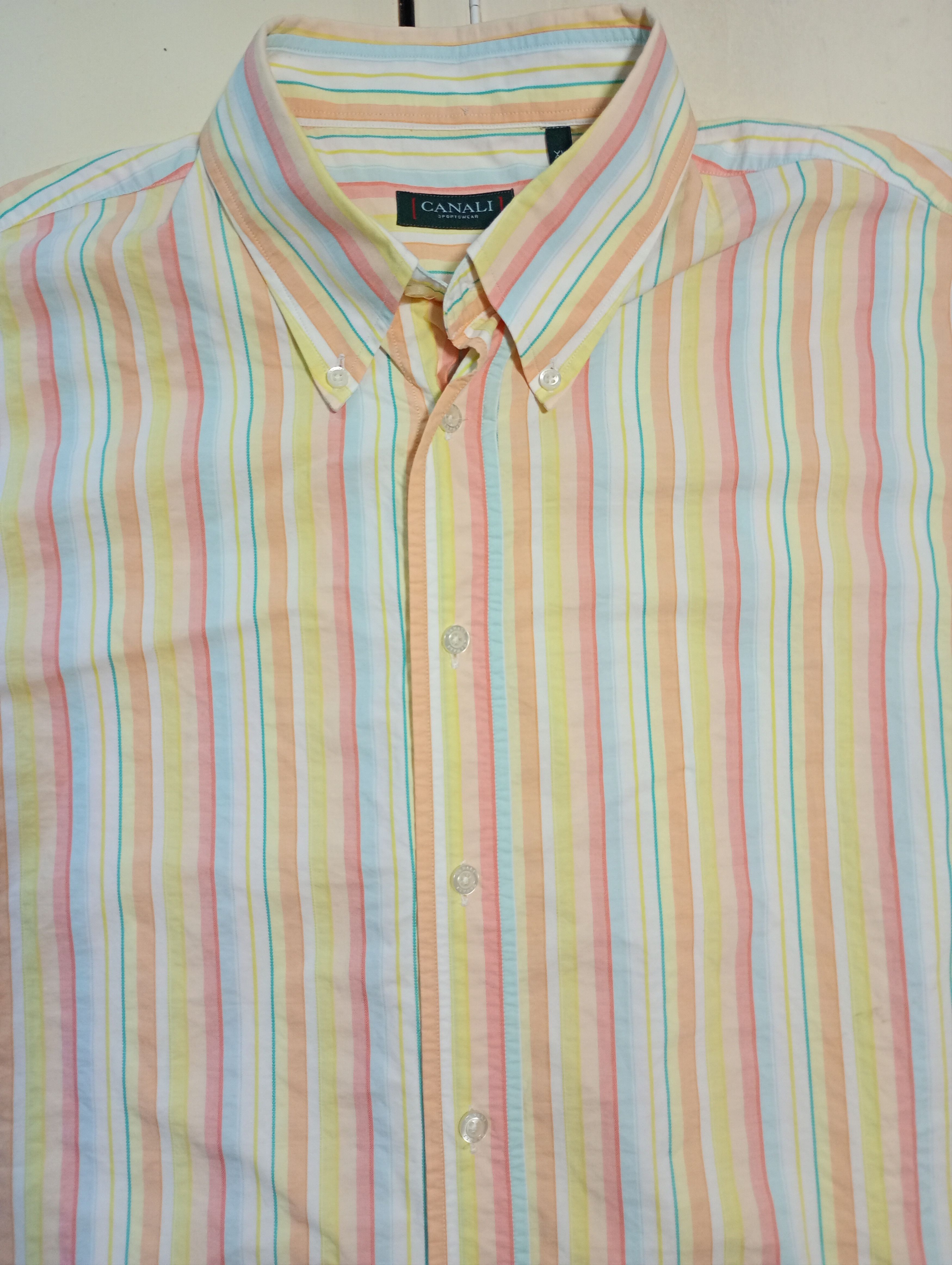 Canali Canali Striped Short Sleeve Shirt Size US XL / EU 56 / 4 - 8 Thumbnail