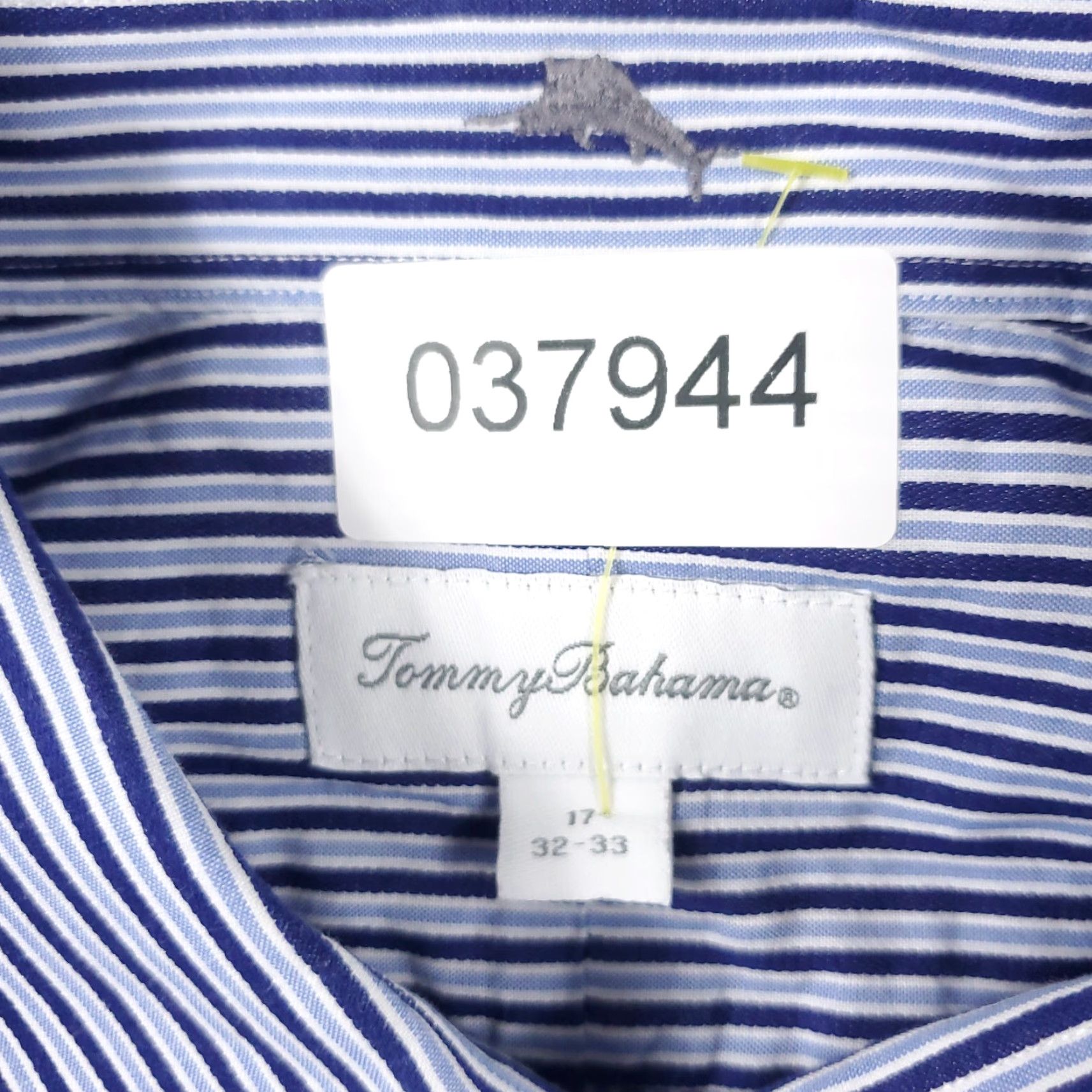 Tommy Bahama Tommy Bahama Dress Shirt Mens 17 Blue Striped Long Sleeve Button Up Classic Preppy Size 46R - 6 Thumbnail
