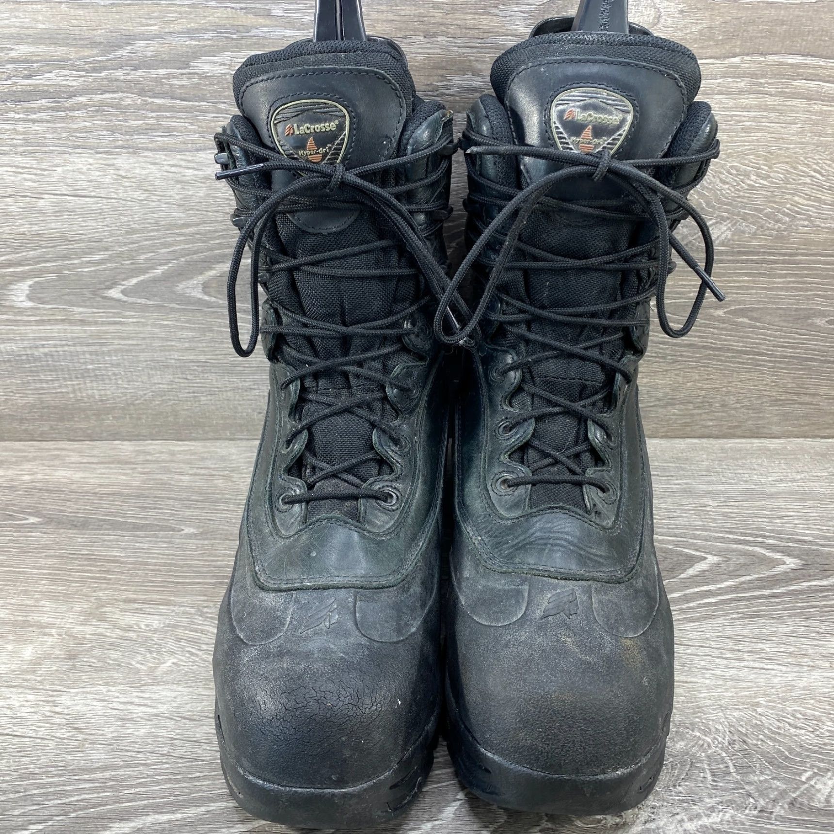 Vintage LaCrosse Boots Polar PFT Steel Toe Black Leather Waterproof Thinsulate Mens 10 M Size US 10 / EU 43 - 3 Thumbnail