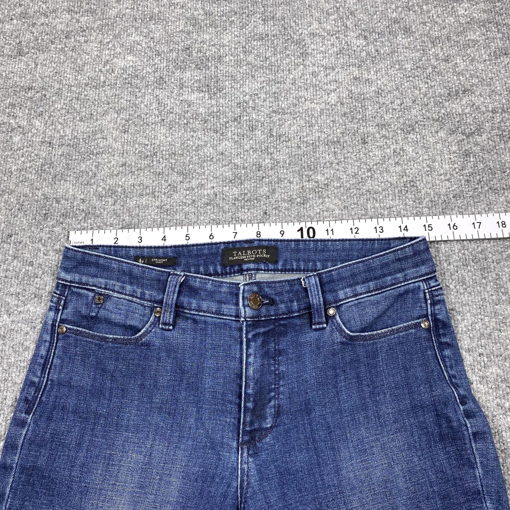 Talbots Talbots Jeans Womens 4P Blue Medium Wash Straight 5-Pocket Stretch Size 27" / US 4 / IT 40 - 6 Thumbnail