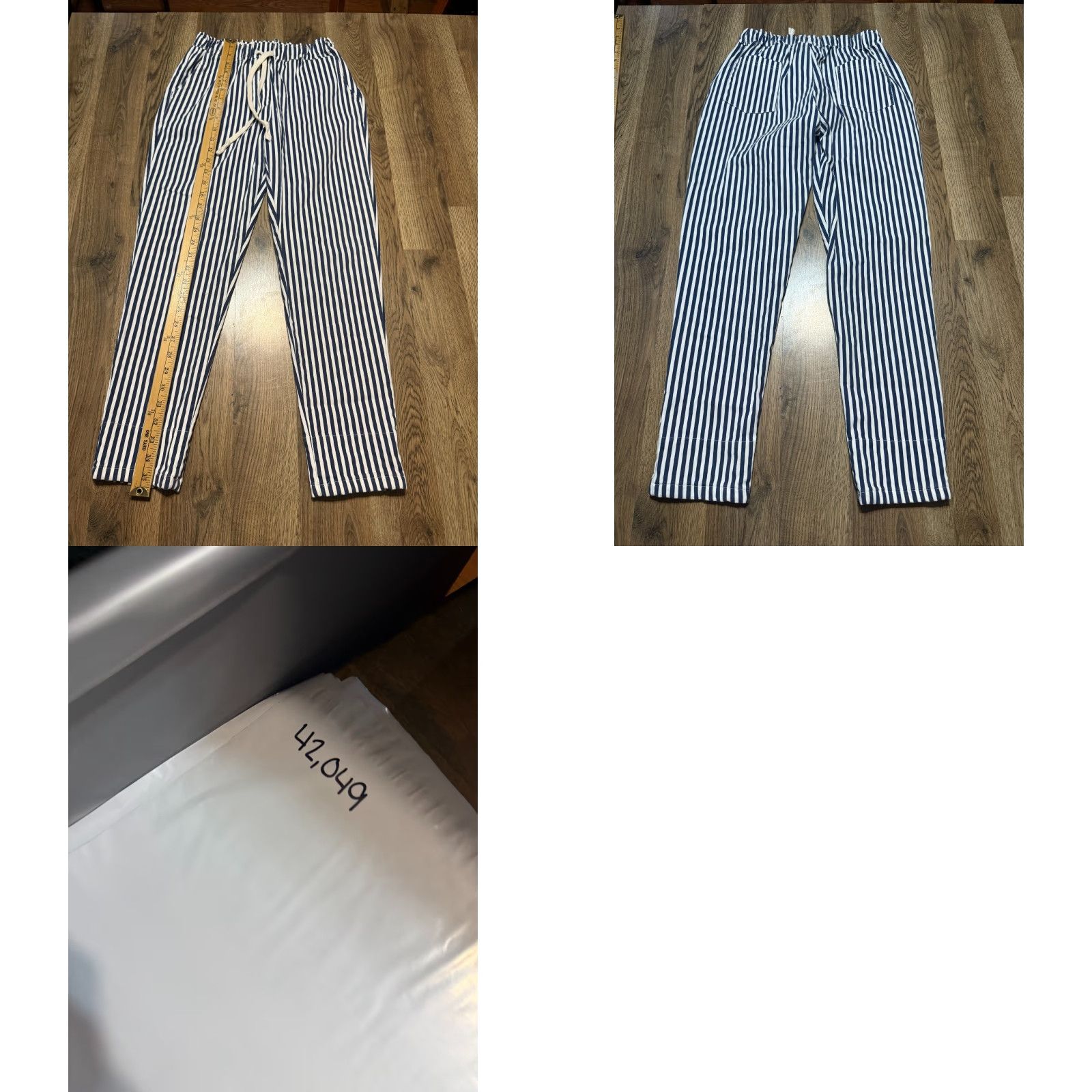 J Brand Brand Bazar Pants Women's Size 26? White Blue Striped Pull On Tie Waist Size 26" / US 2 / IT 38 - 8 Thumbnail