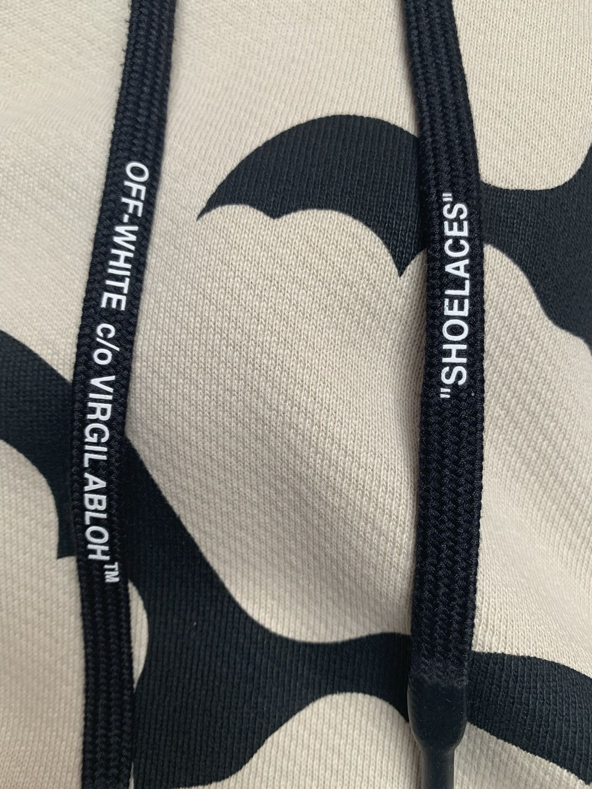 Off-White × Virgil Abloh Off White Bats Diagonal Hoodie - Beige Size US XL / EU 56 / 4 - 2 Thumbnail