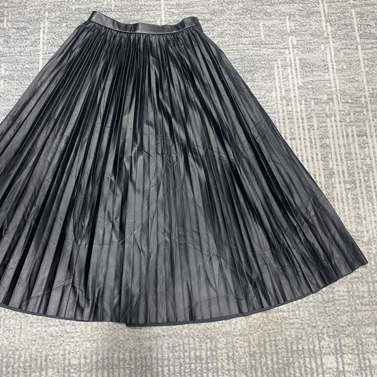 GU × Japanese Brand Sick☠️ Gu Faux Leather Pleated Skirt Punk like Issey Miyake Size 28" / US 6 / IT 42 - 2 Thumbnail