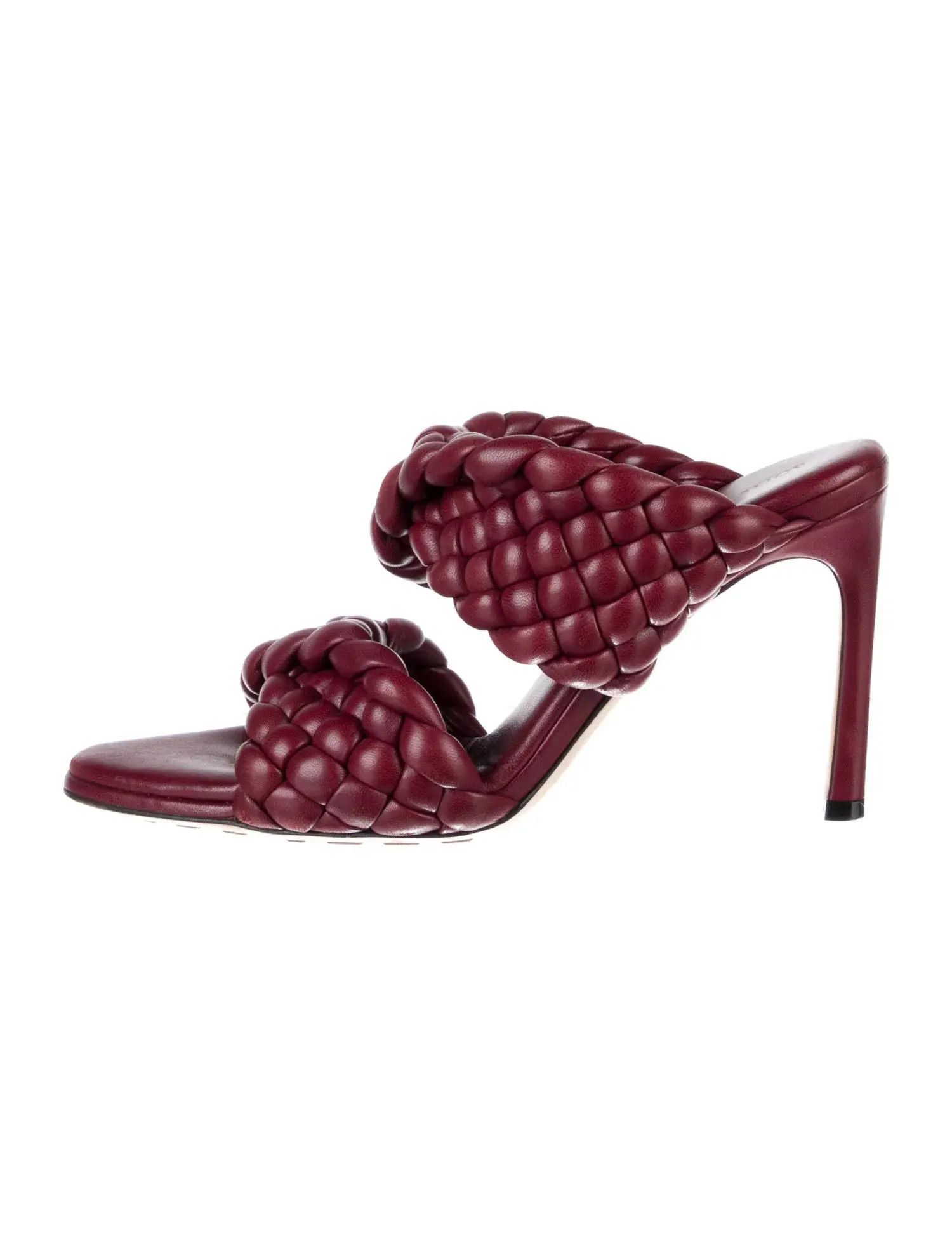 Bottega Veneta o1bcso1str0924 Curve Sandals in Burgundy Size US 8 / IT 38 - 1 Thumbnail