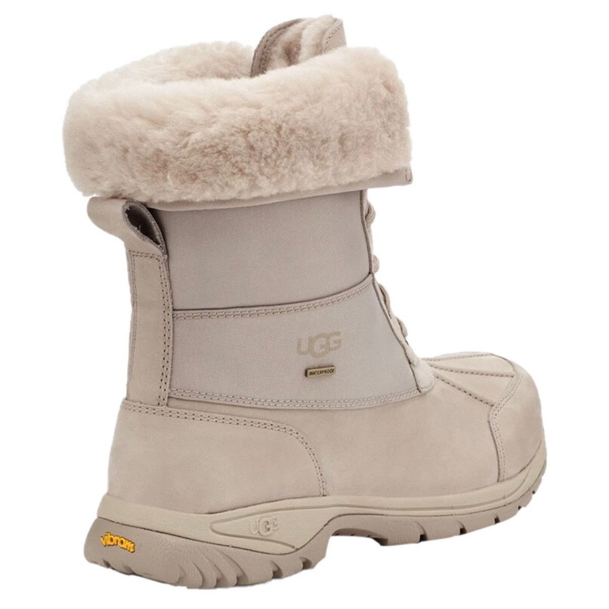 Ugg UGG Men's 14 Butte MONO PUTTY Leather Fur Snow Boots 1120979 Size US 14 / EU 47 - 2 Thumbnail