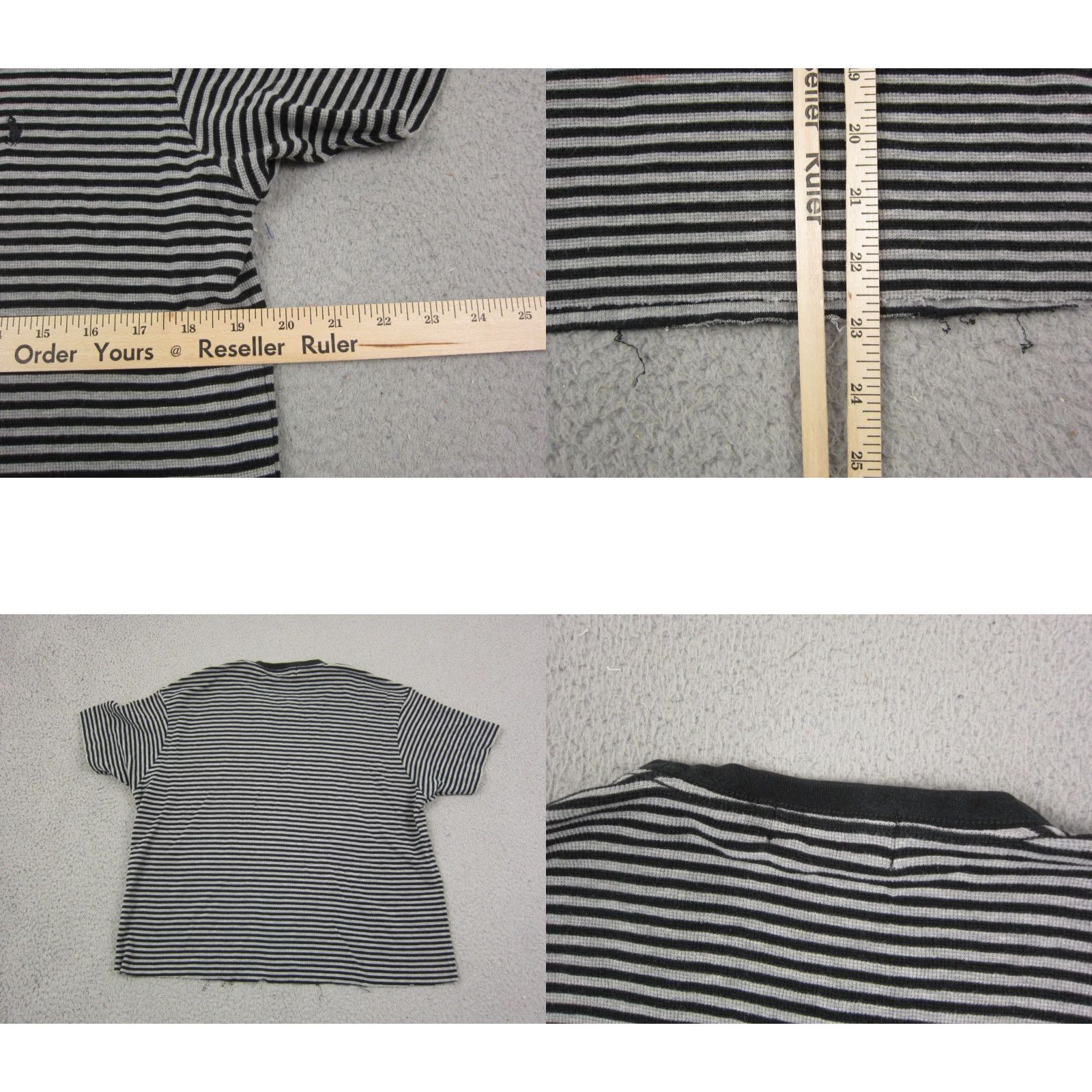 Polo Ralph Lauren Polo Ralph Lauren Shirt Mens L Black Striped Crew Neck Short Sleeve Vintage No (90s) Size US L / EU 52-54 / 3 - 8 Thumbnail