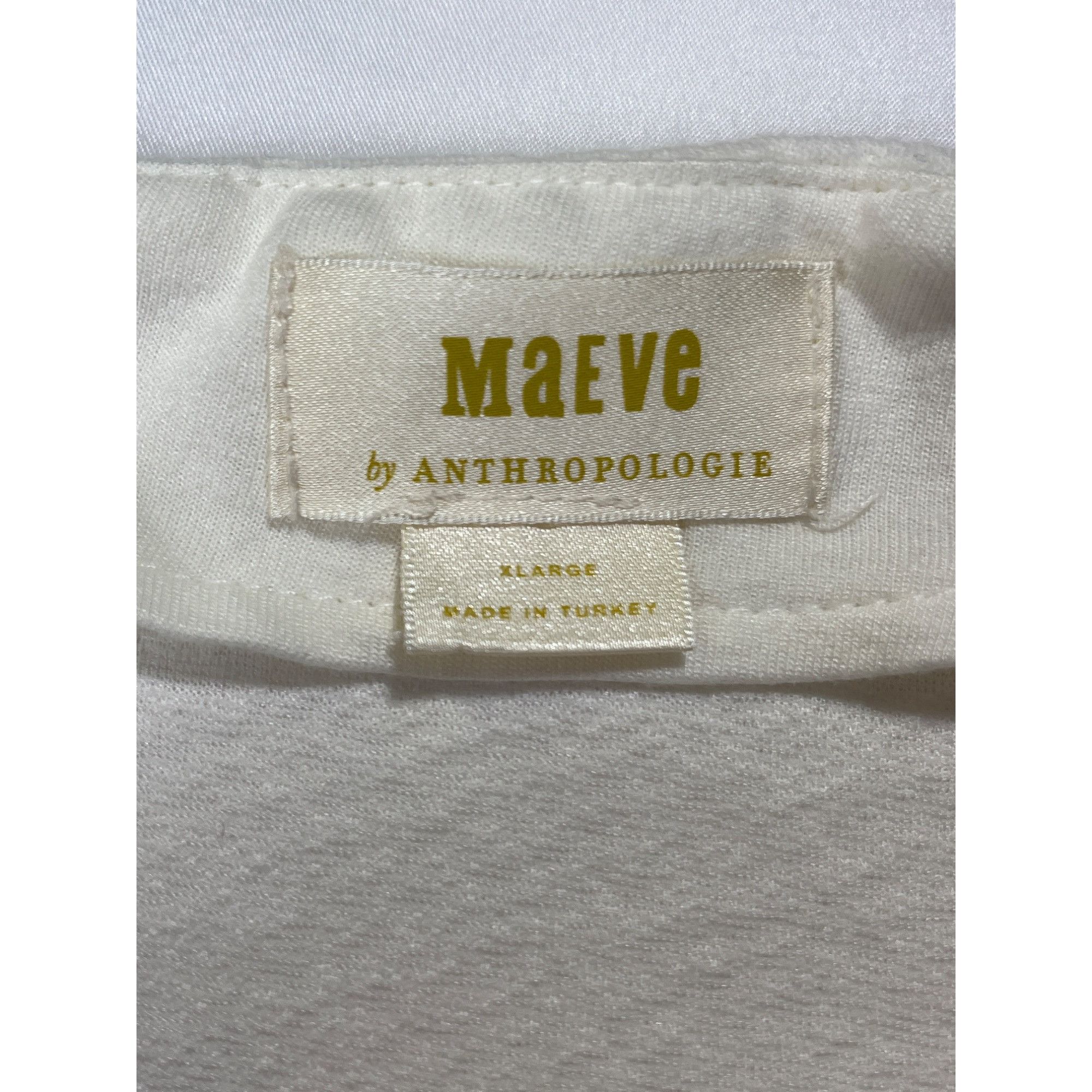 Designer Maeve By Anthropologie Womens Textured White Skirt Size L SK Size 41" - 5 Thumbnail
