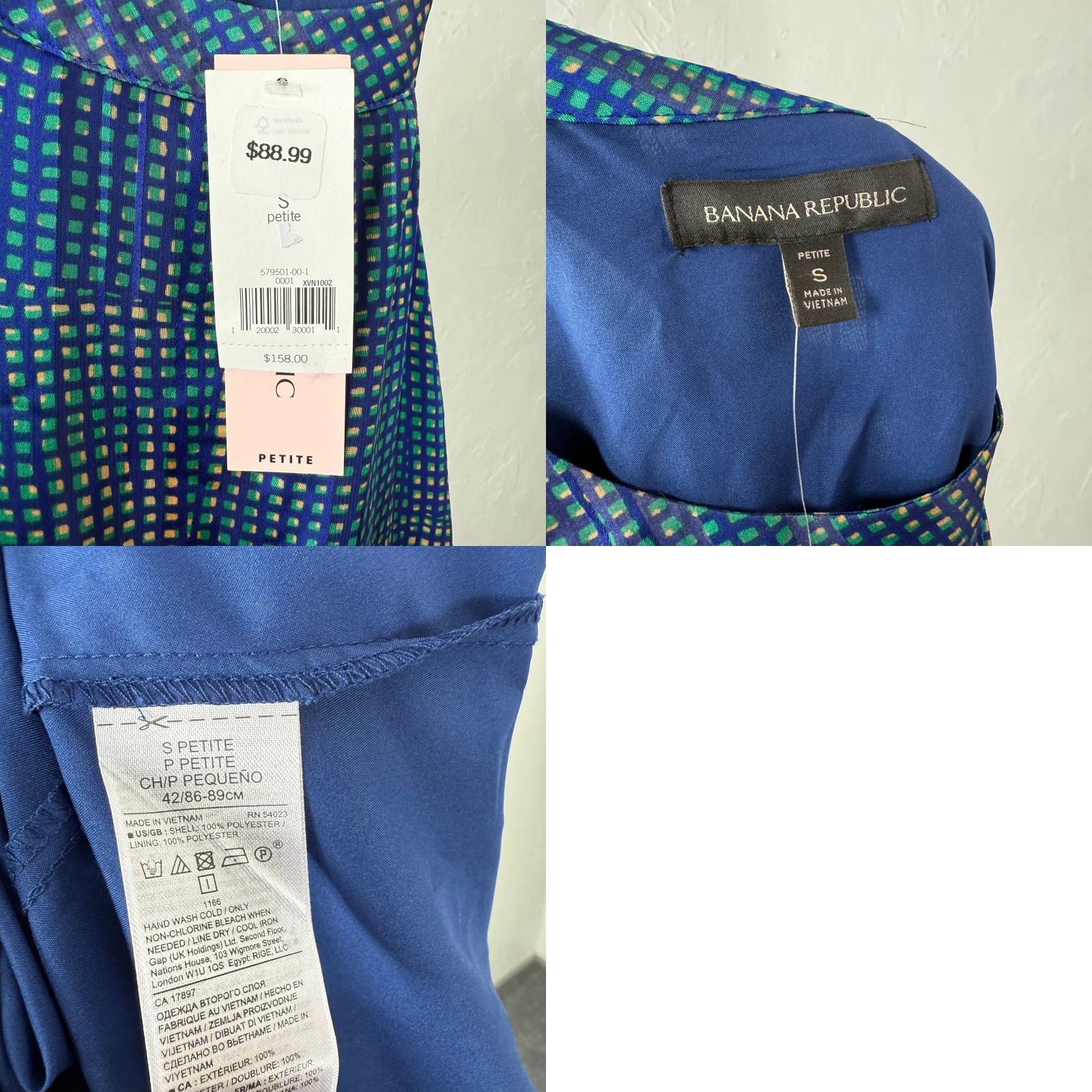 Banana Republic Banana Republic Dress Maxi Tie Polyester Women S Small Long Blue Party Cocktail 90s? Size S / US 4 / IT 40 - 8 Thumbnail
