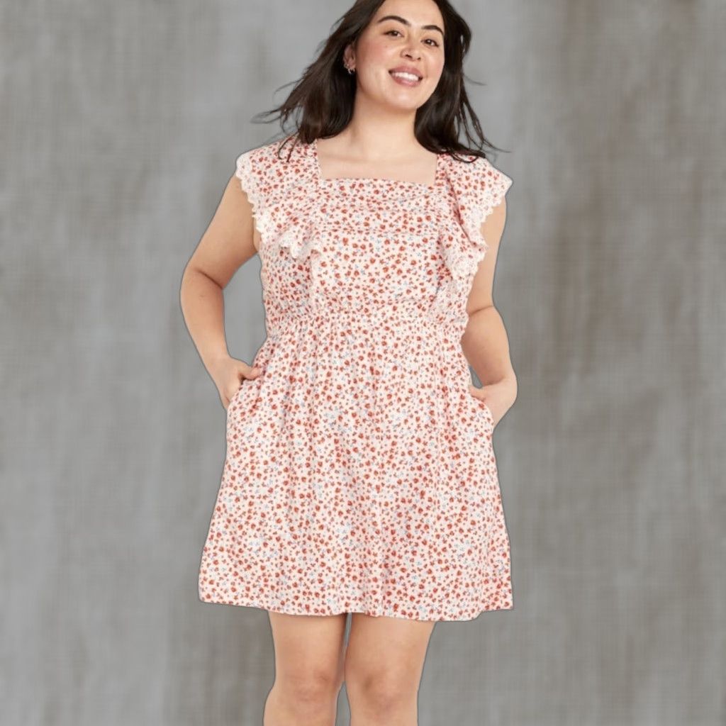 Old Navy Old Navy, Blue Floral, 3/4 Long Sleeve Mini Dress | Grailed