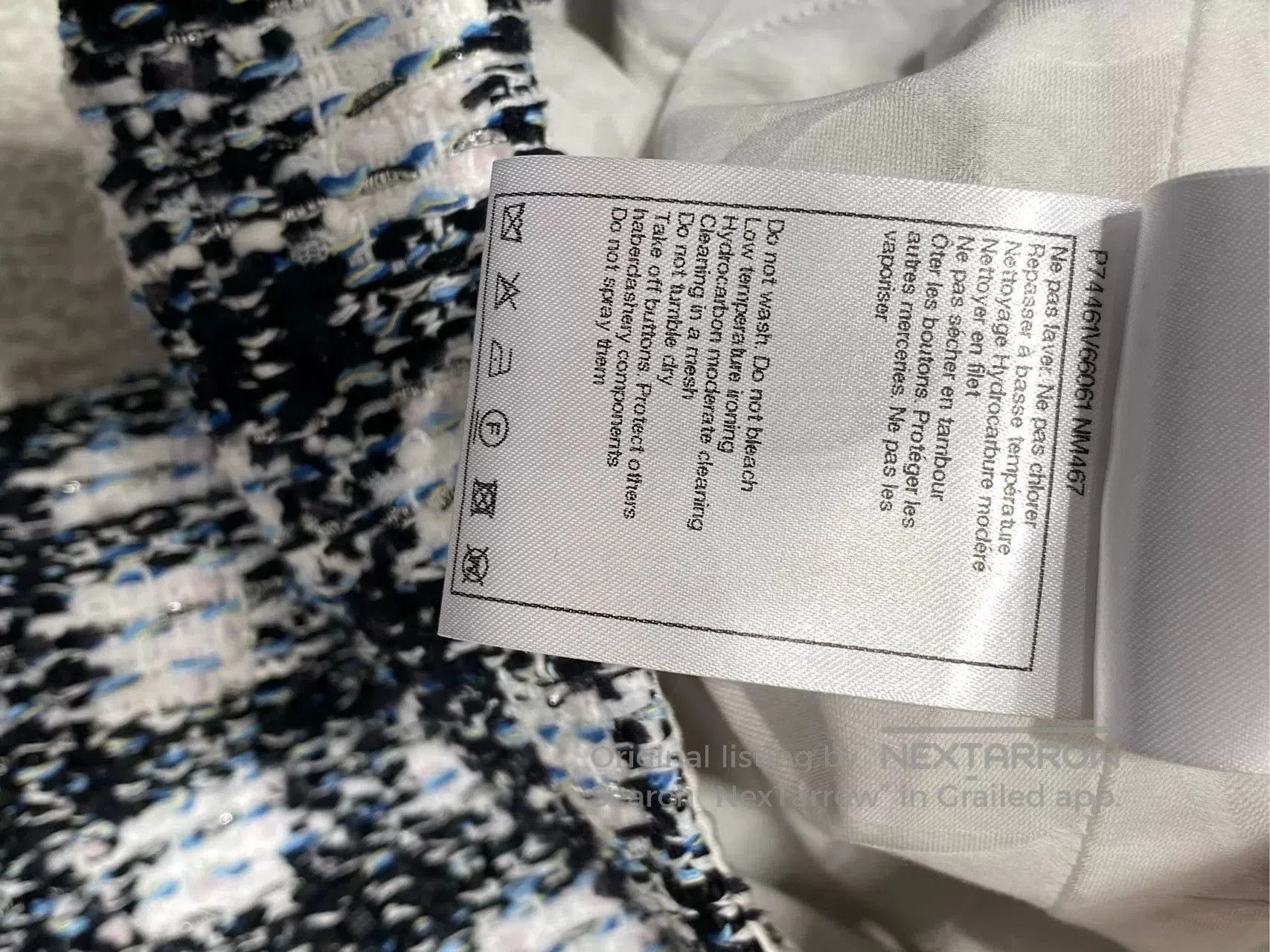 Chanel Chanel 23P Blue White Tweed Jacket. Size US S / EU 44-46 / 1 - 6 Thumbnail