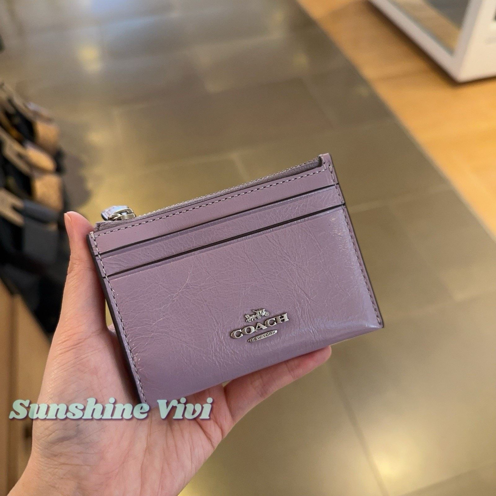 Coach NWT Coach Mini Skinny Id Case leather CEC47 Light Amethyst Size ONE SIZE - 1 Thumbnail
